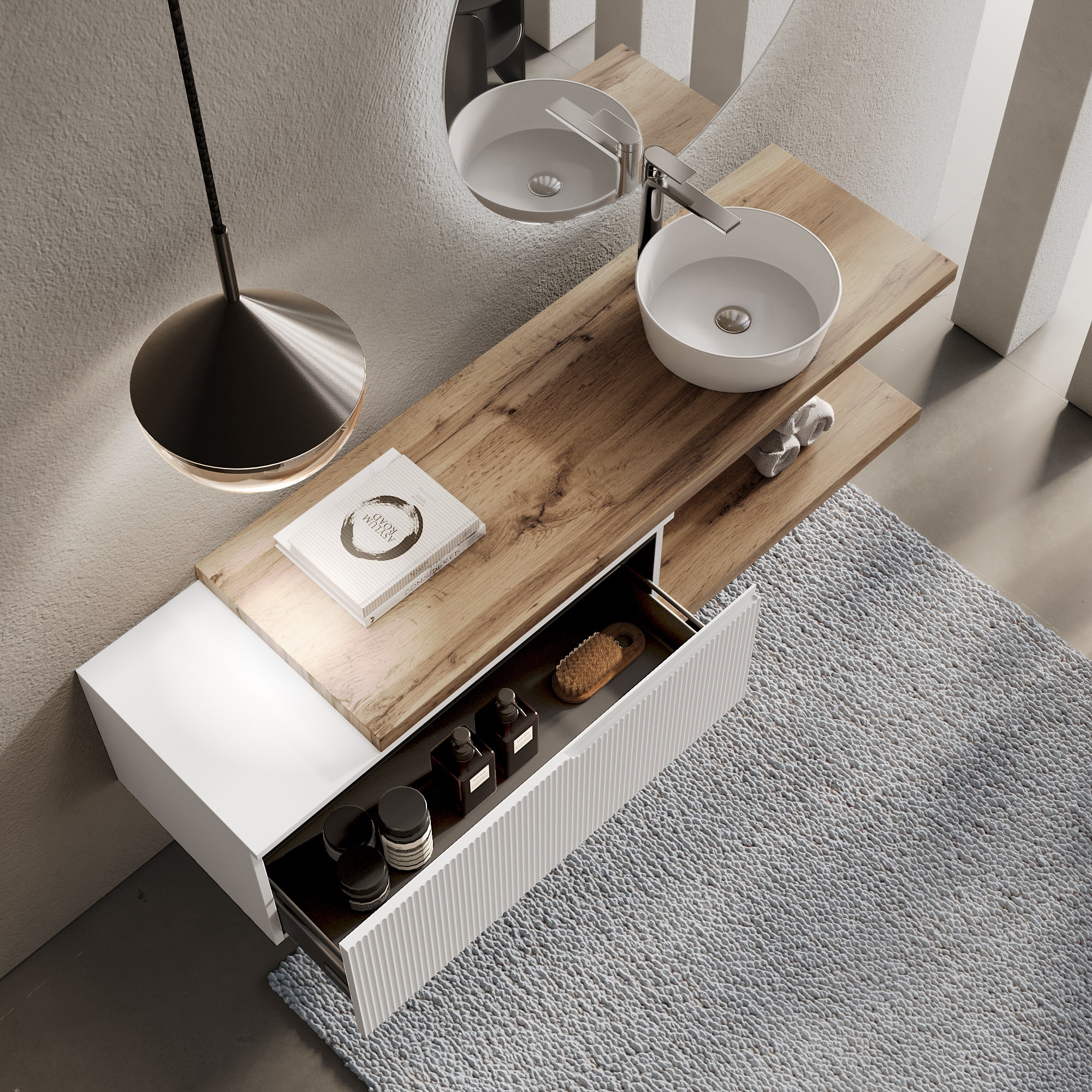 Composizione 5 pezzi EUPORIA-53 | Quercia/Bianco opaco