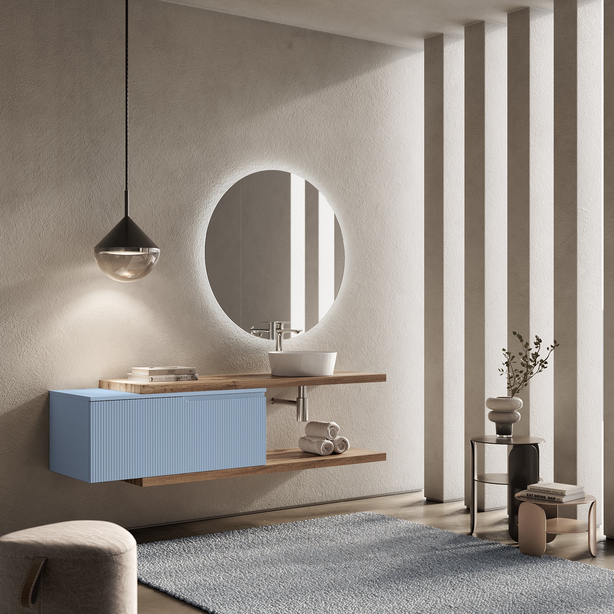 Composizione 5 pezzi EUPORIA-53 | Quercia/Azzurro tiffany