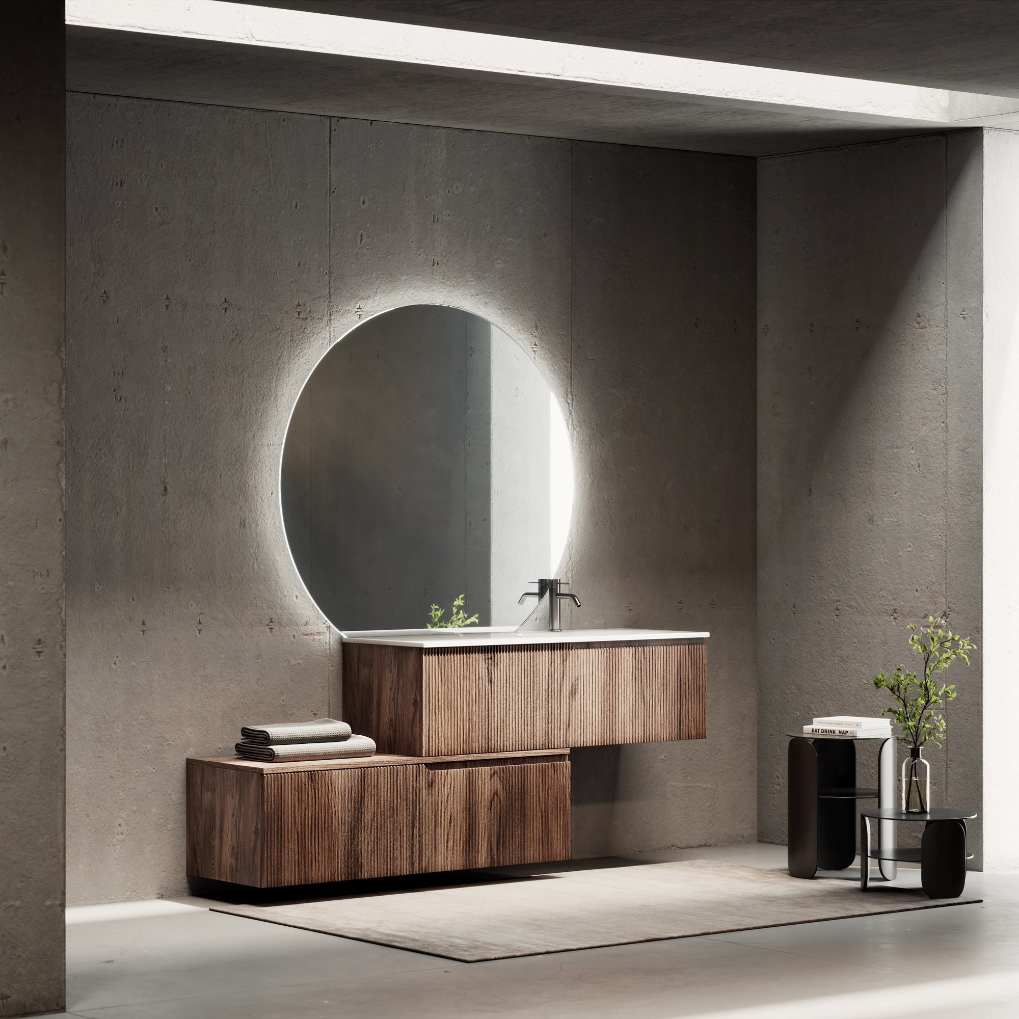 Composizione vasca DX 4 pezzi EUPORIA-54 | Rovere rio