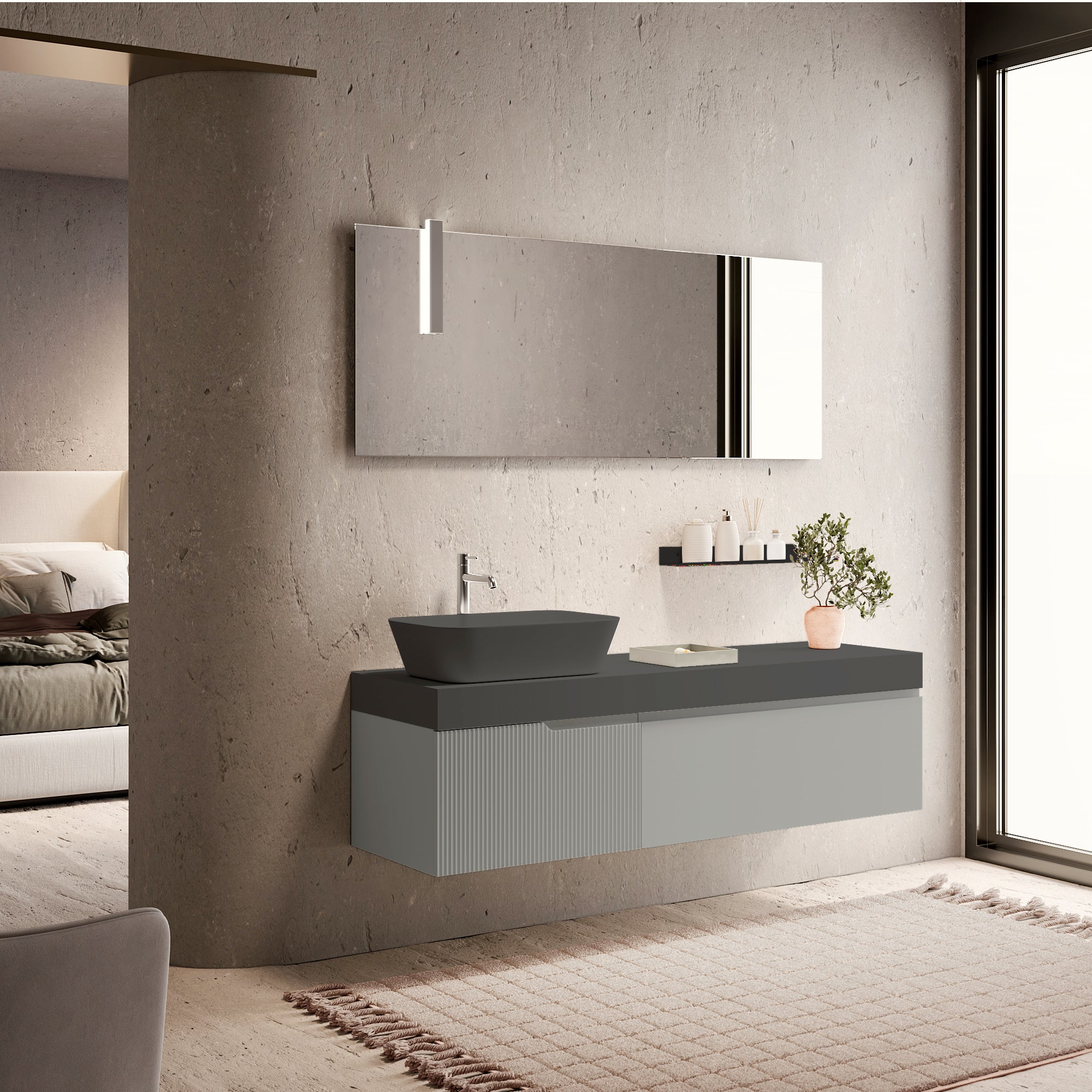 Composizione 7 pezzi EUPORIA-56 | Grigio opaco