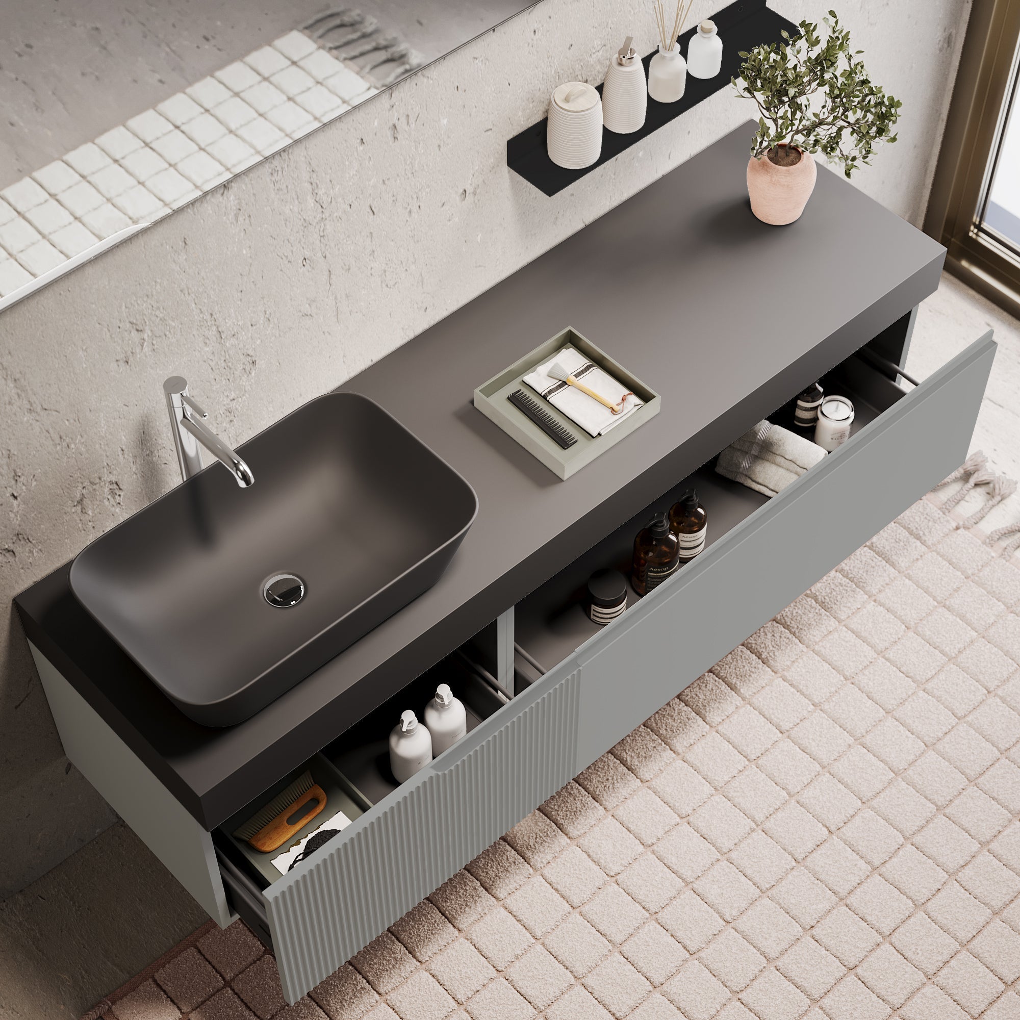 Composizione 7 pezzi EUPORIA-56 | Grigio opaco