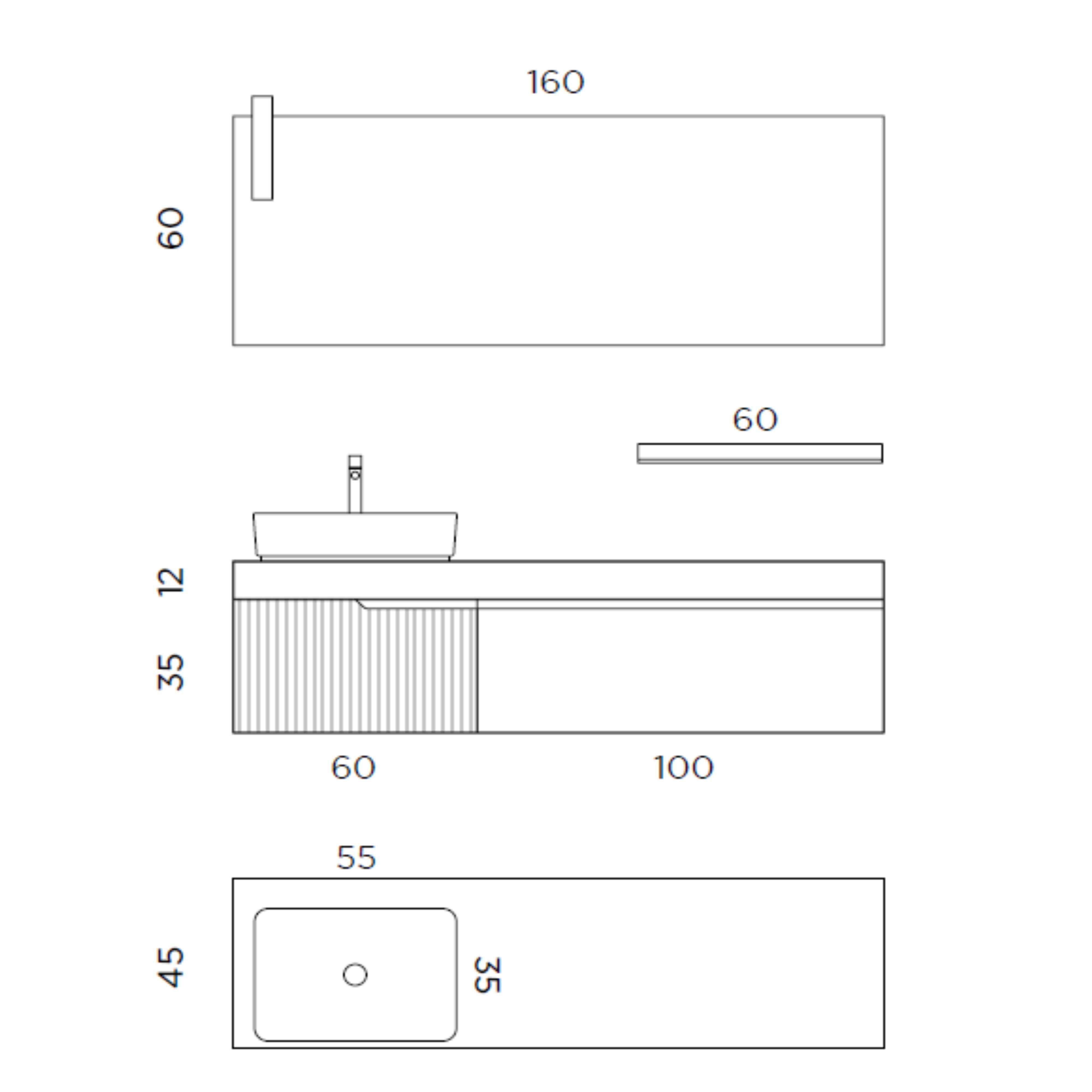 Composizione 7 pezzi EUPORIA-56 | Bianco opaco
