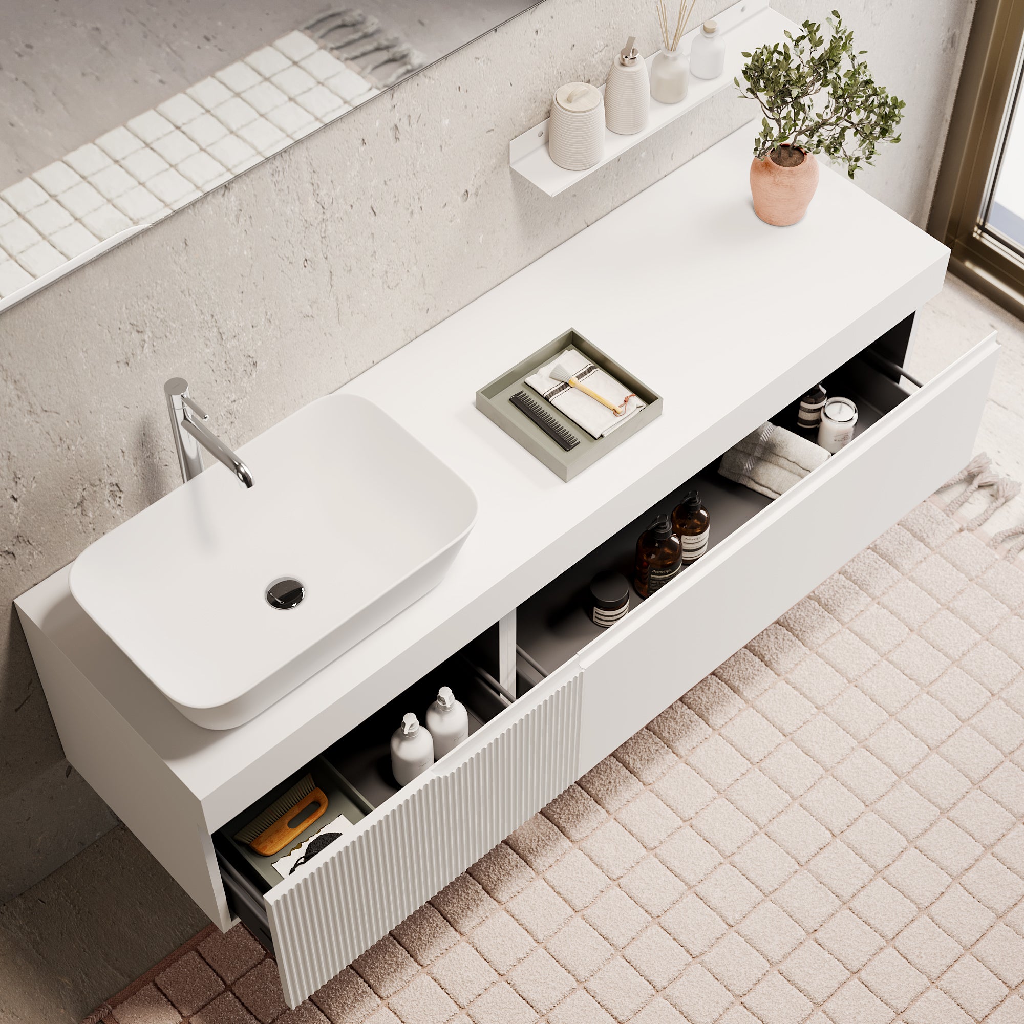 Composizione 7 pezzi EUPORIA-56 | Bianco opaco