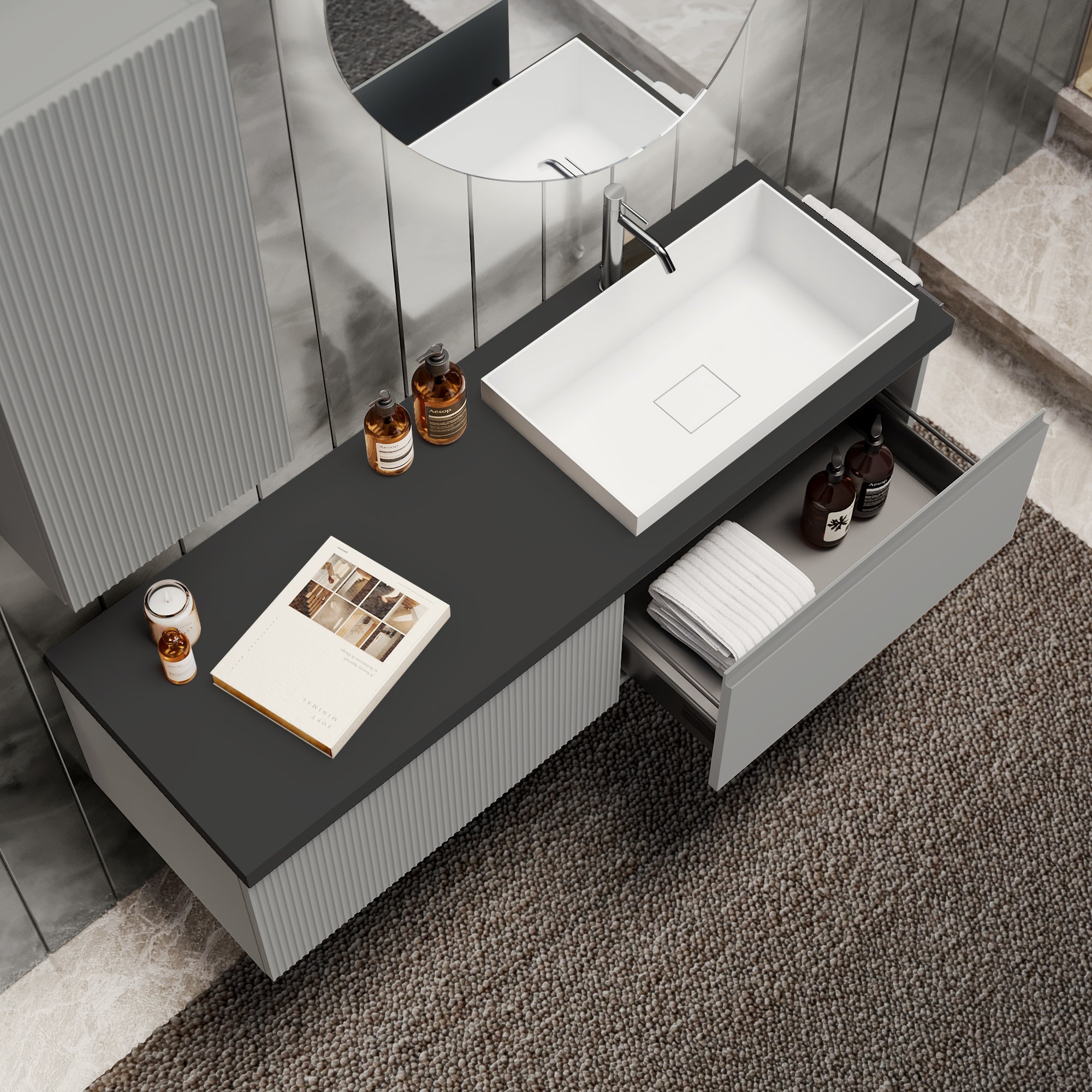 Composizione 6 pezzi EUPORIA-57 | Grigio opaco