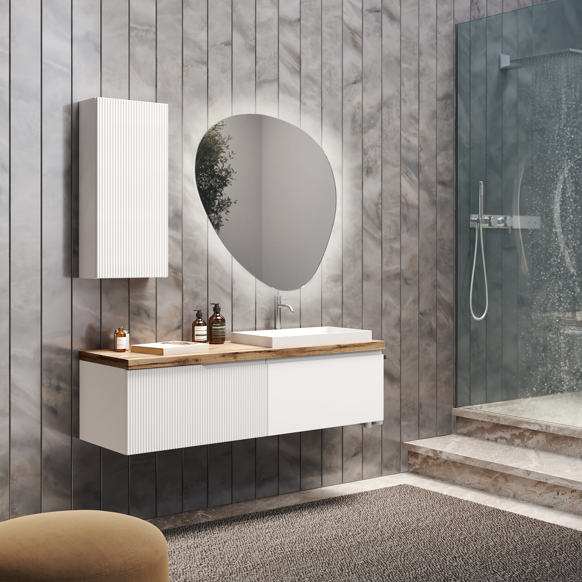 Composizione 6 pezzi EUPORIA-57 | Bianco opaco