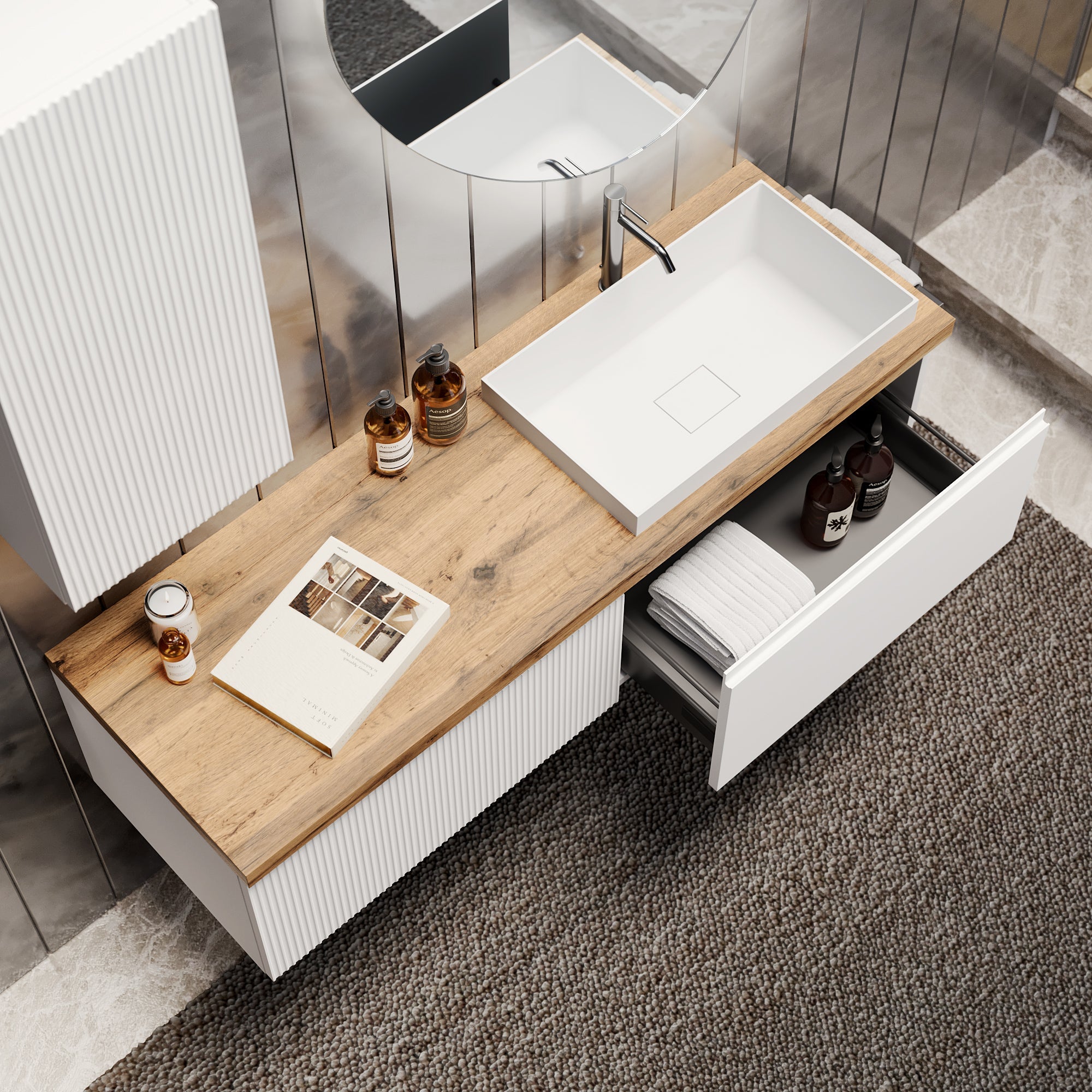 Composizione 6 pezzi EUPORIA-57 | Bianco opaco