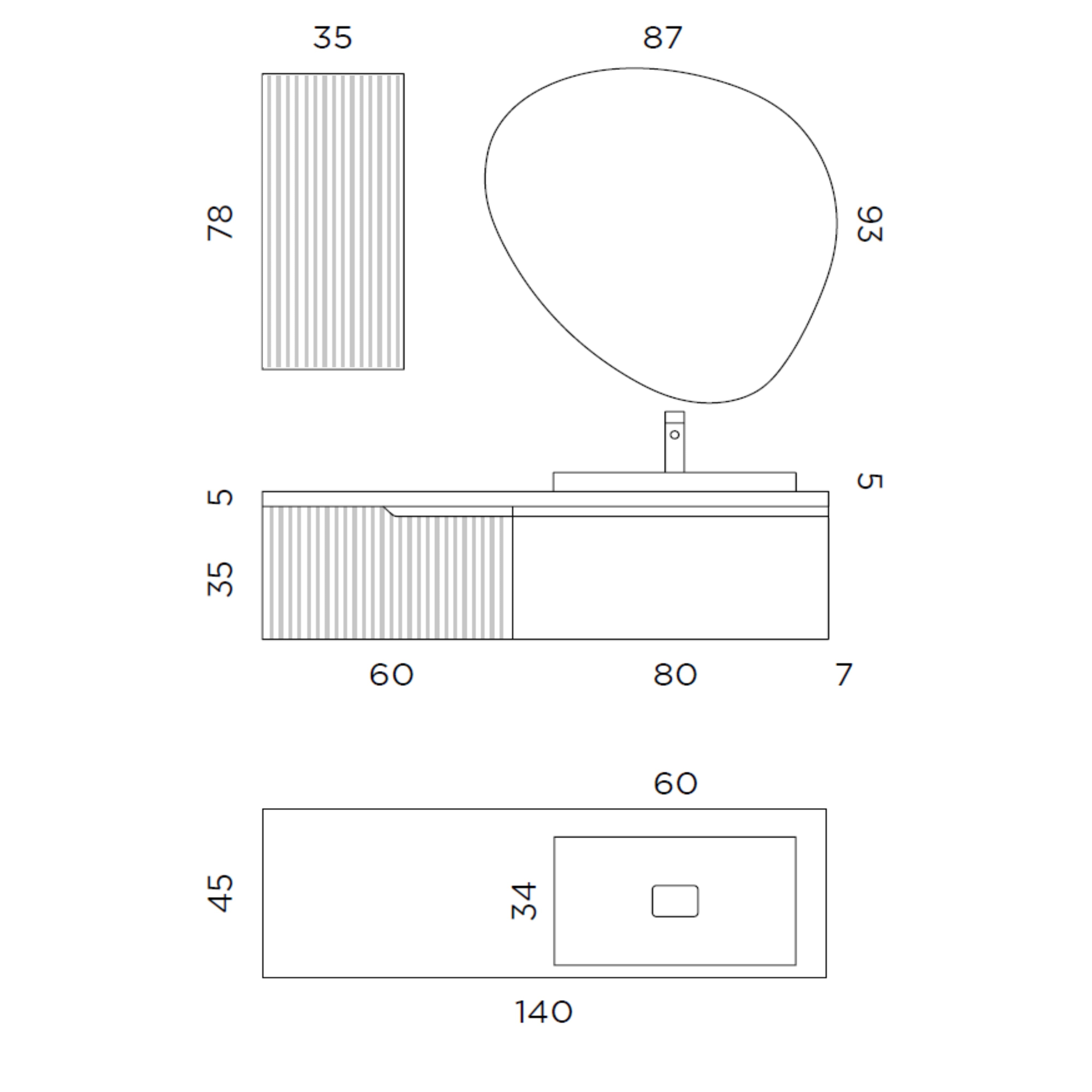 Composizione 6 pezzi EUPORIA-57 | Quercia/Bianco opaco