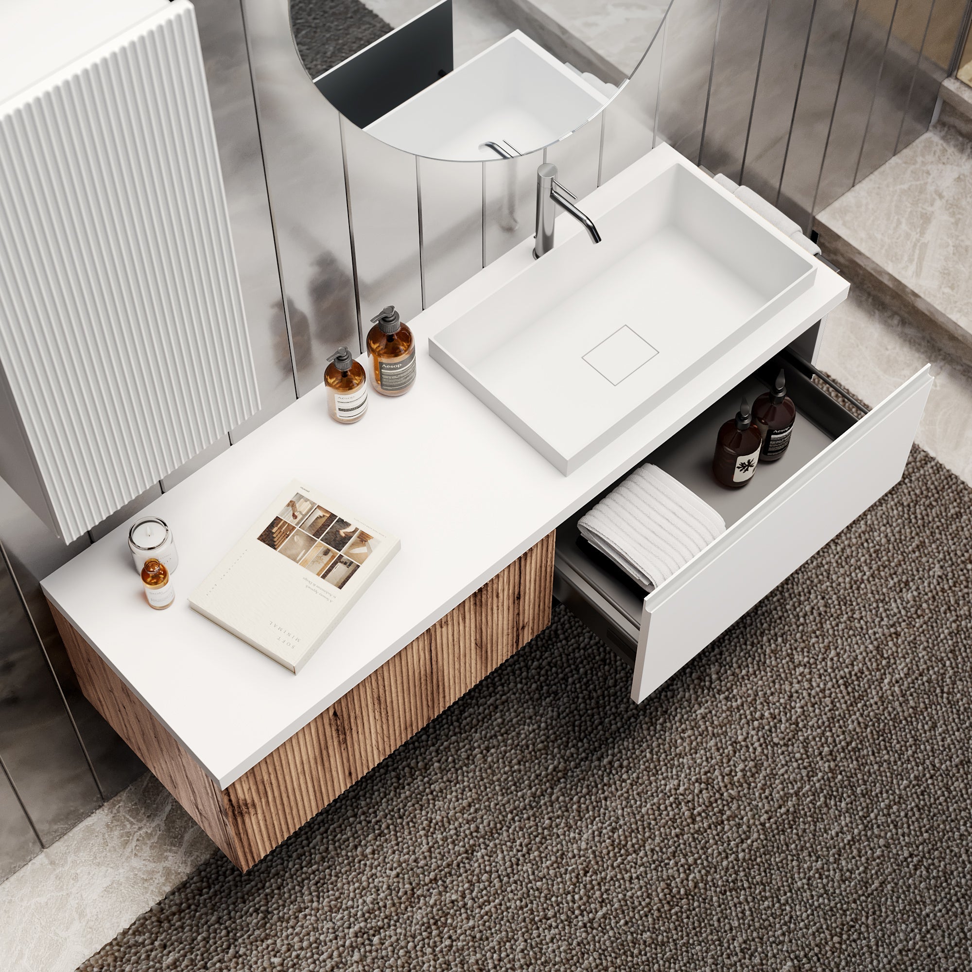 Composizione 6 pezzi EUPORIA-57 | Quercia/Bianco opaco