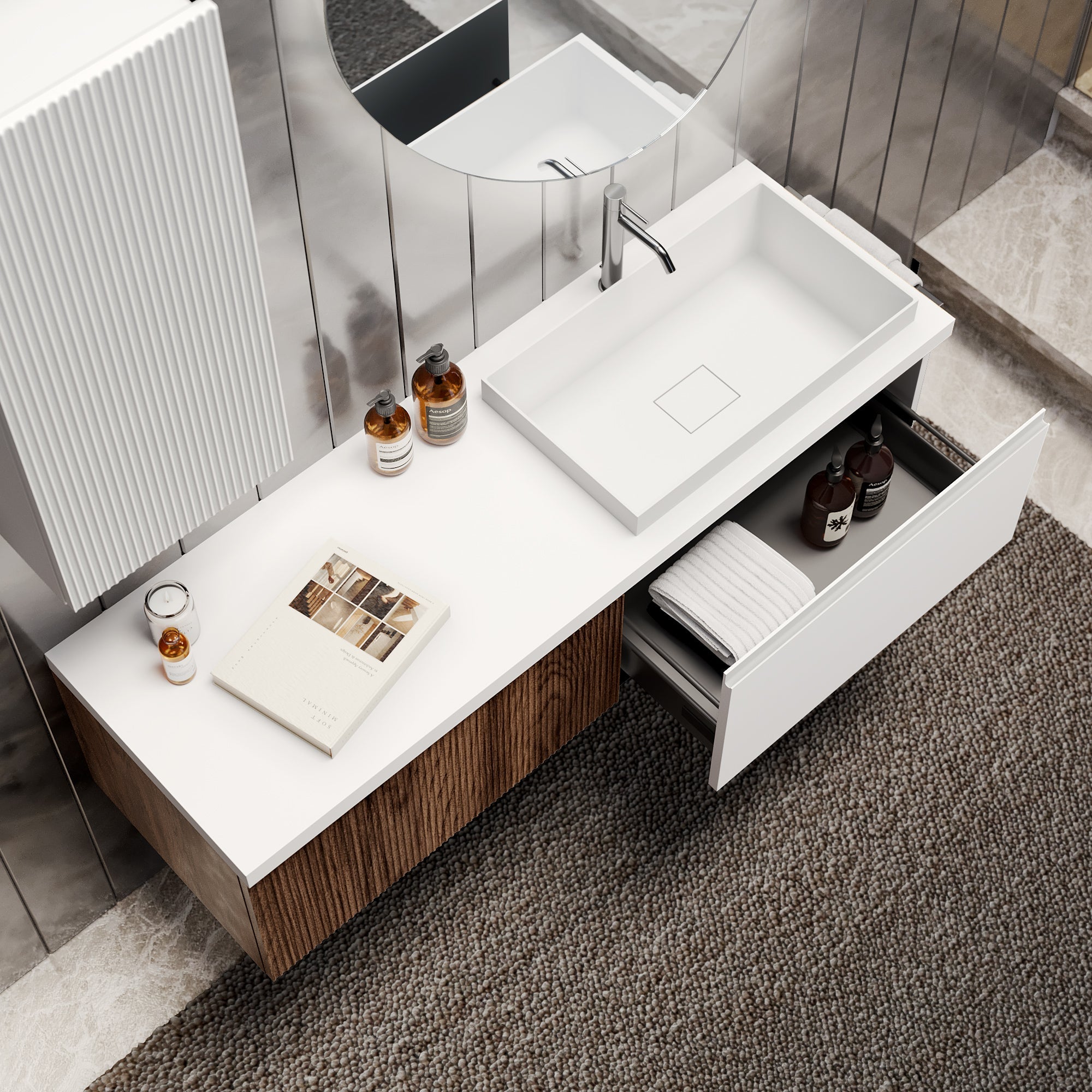 Composizione 6 pezzi EUPORIA-57 | Rovere rio/Bianco opaco