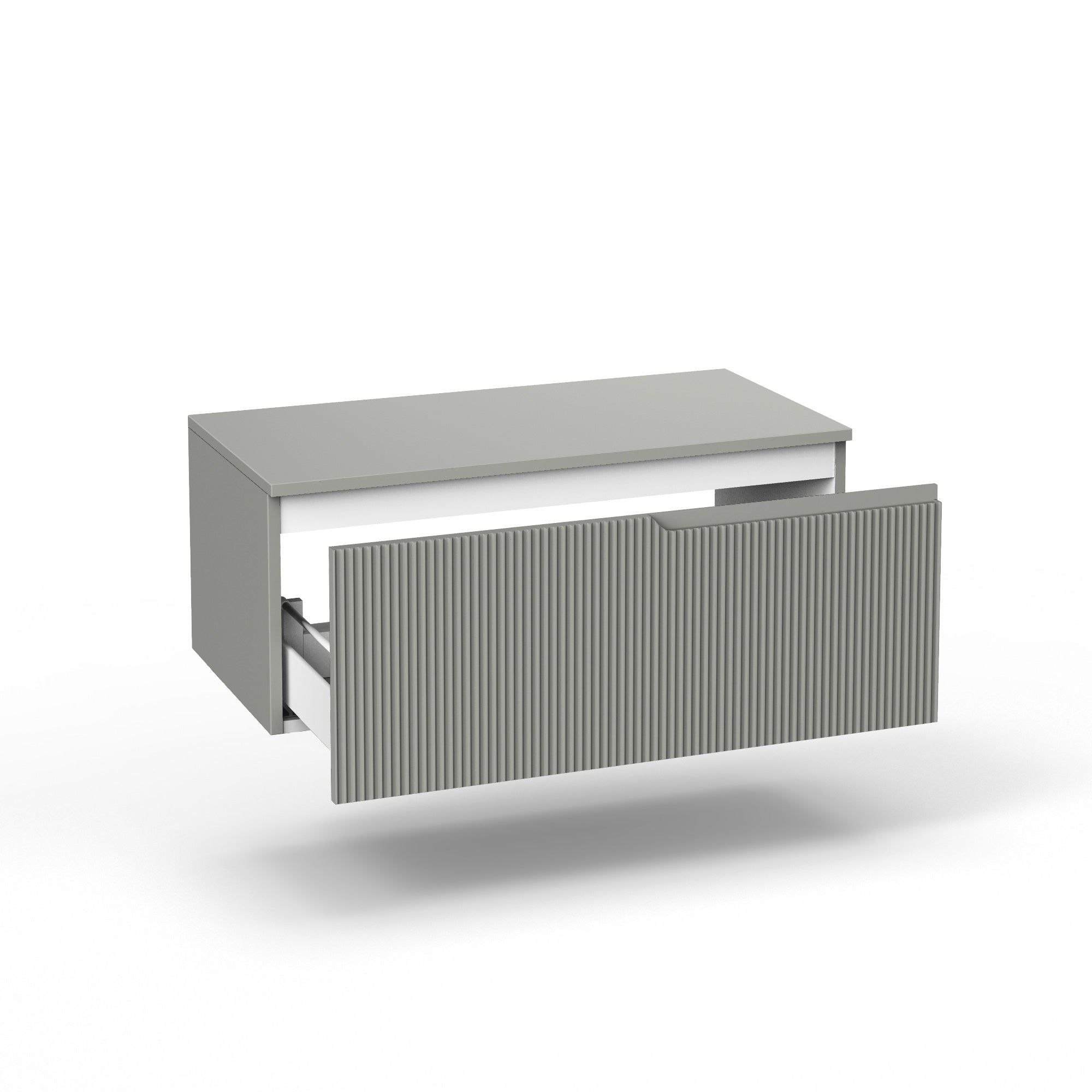 Composizione 3 pezzi EUPORIA-59 | Bianco Lucido/Grigio opaco