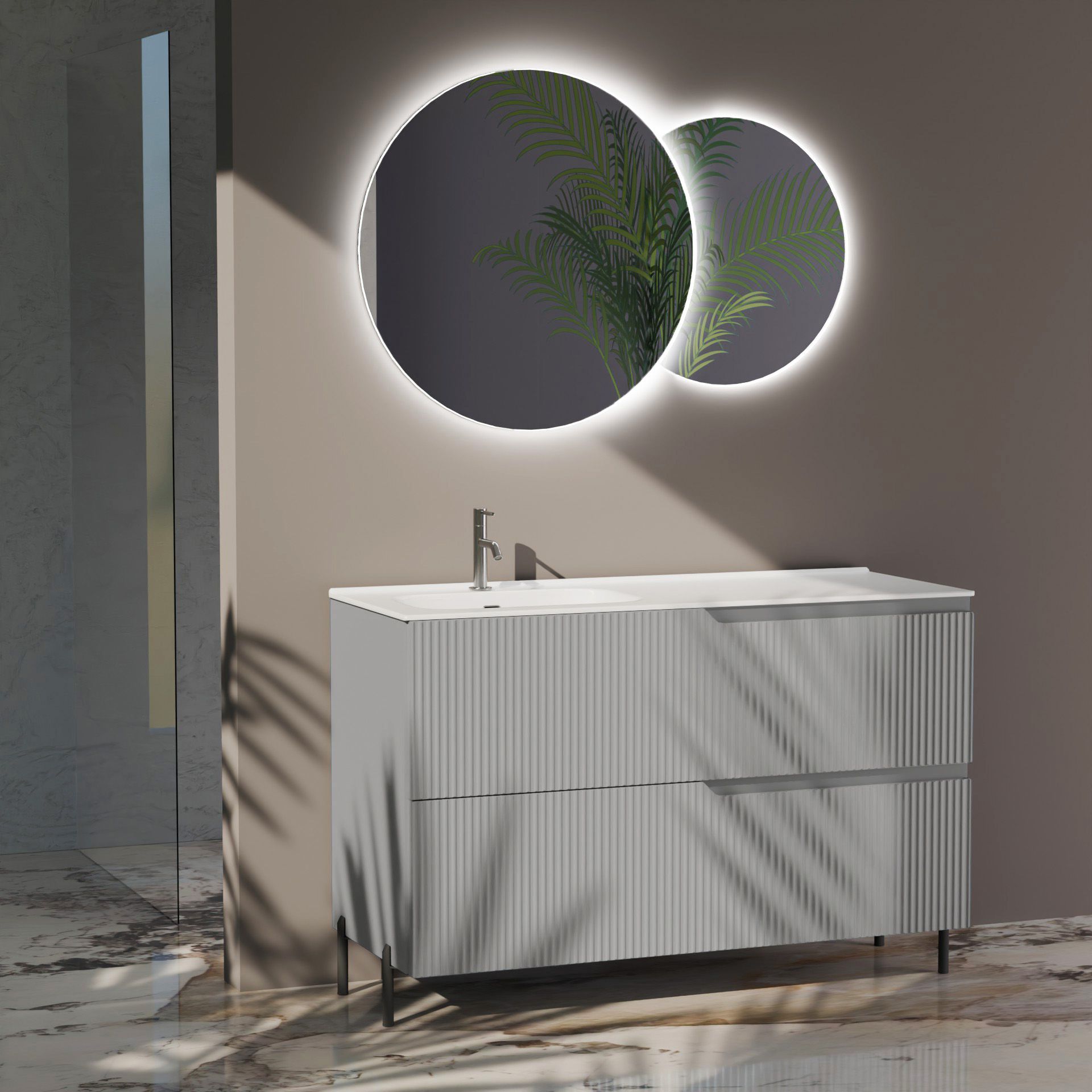Composizione a terra vasca SX EUPORIA-78 | Grigio opaco