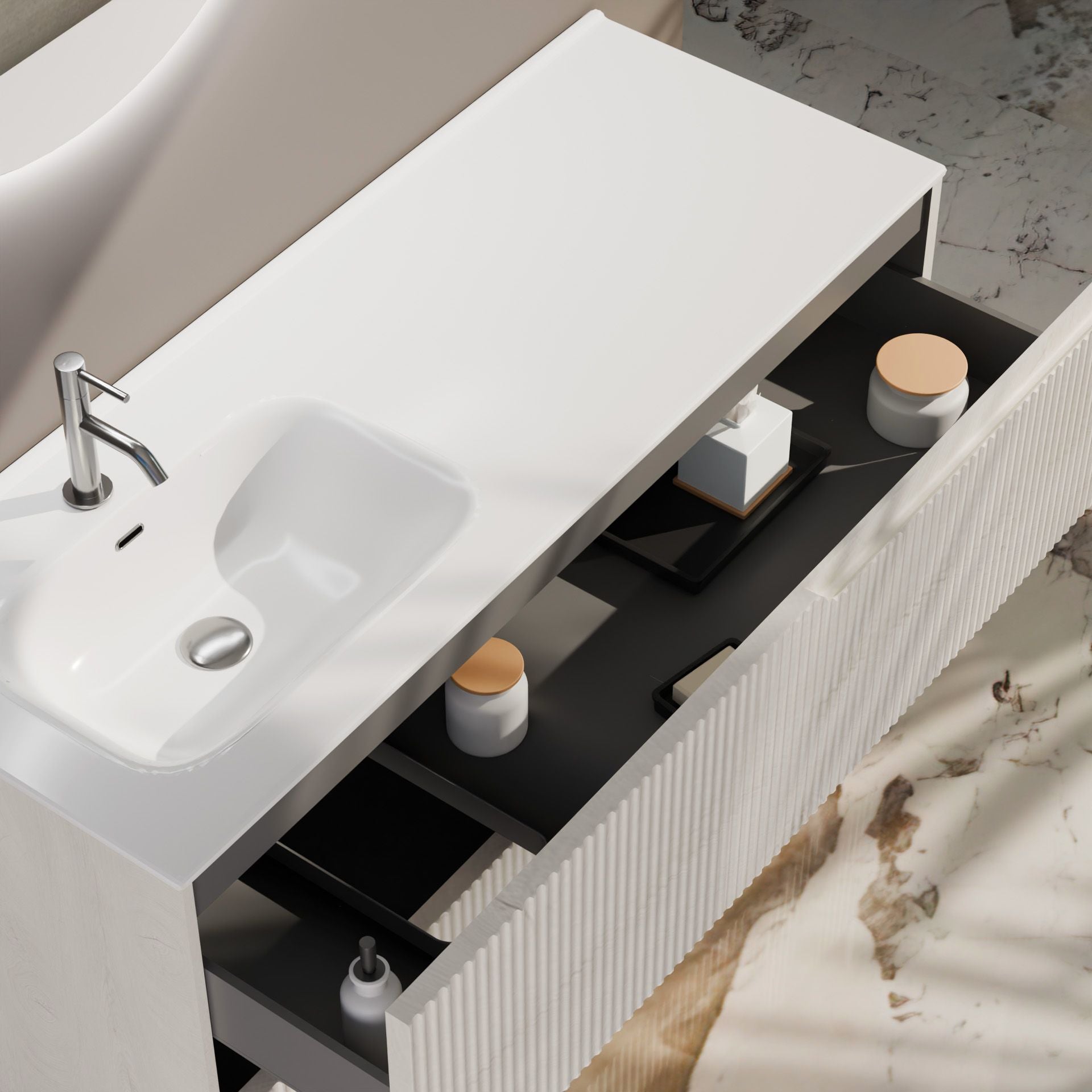 Composizione a terra vasca SX EUPORIA-78 | Rovere alaska