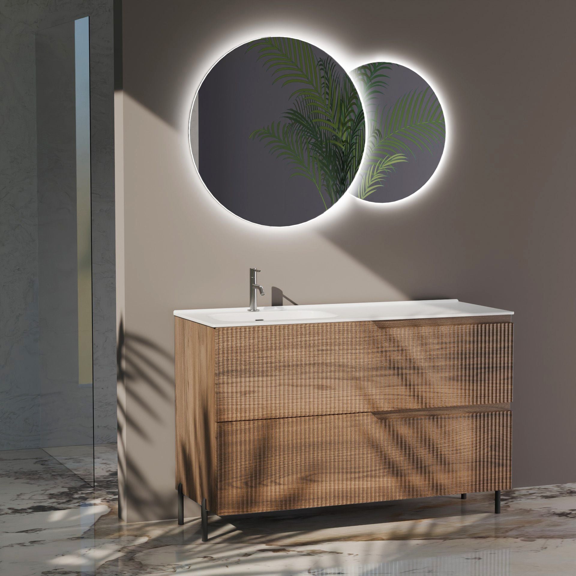 Composizione a terra vasca SX EUPORIA-78 | Rovere rio