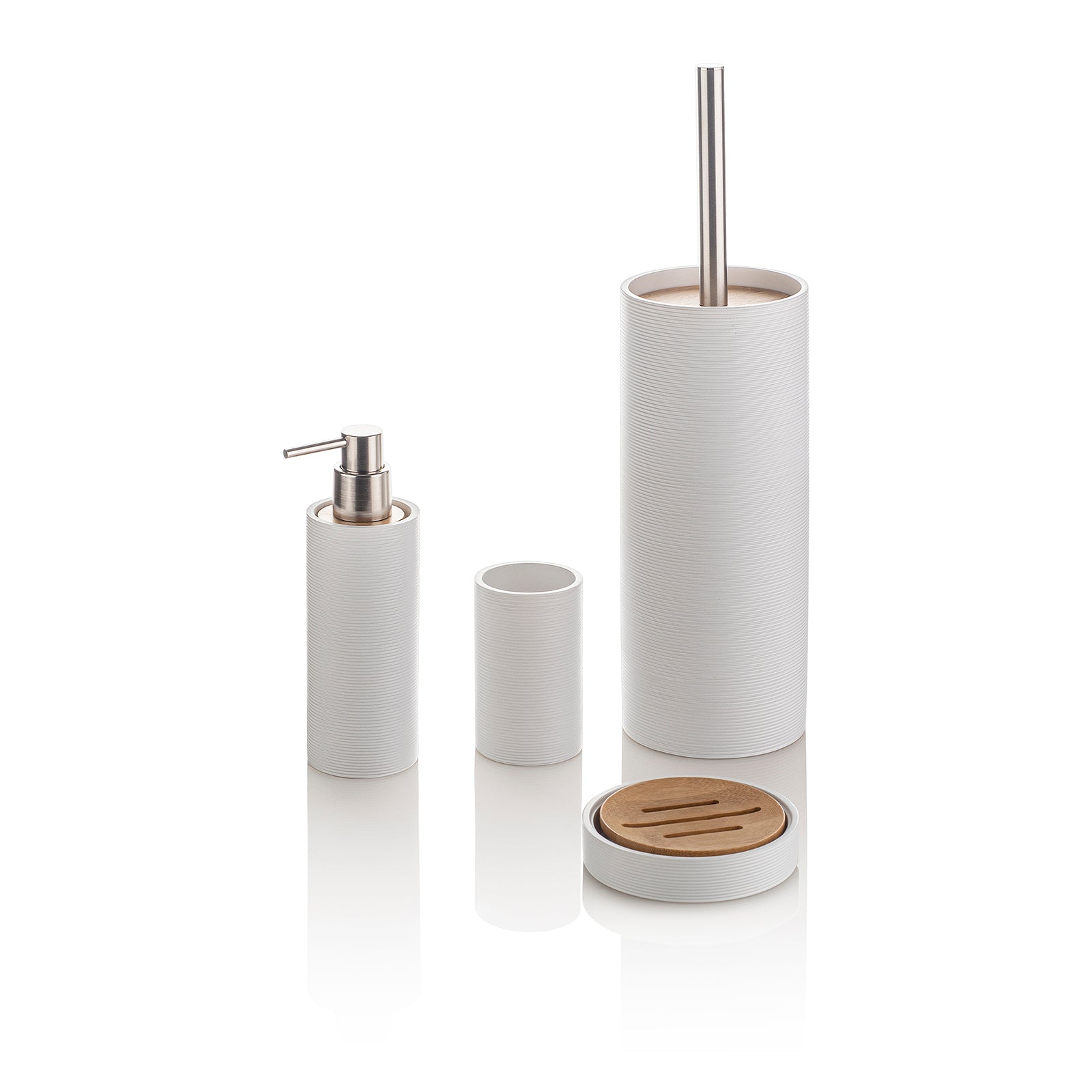 Set bagno 4 pezzi KIRK | Bianco