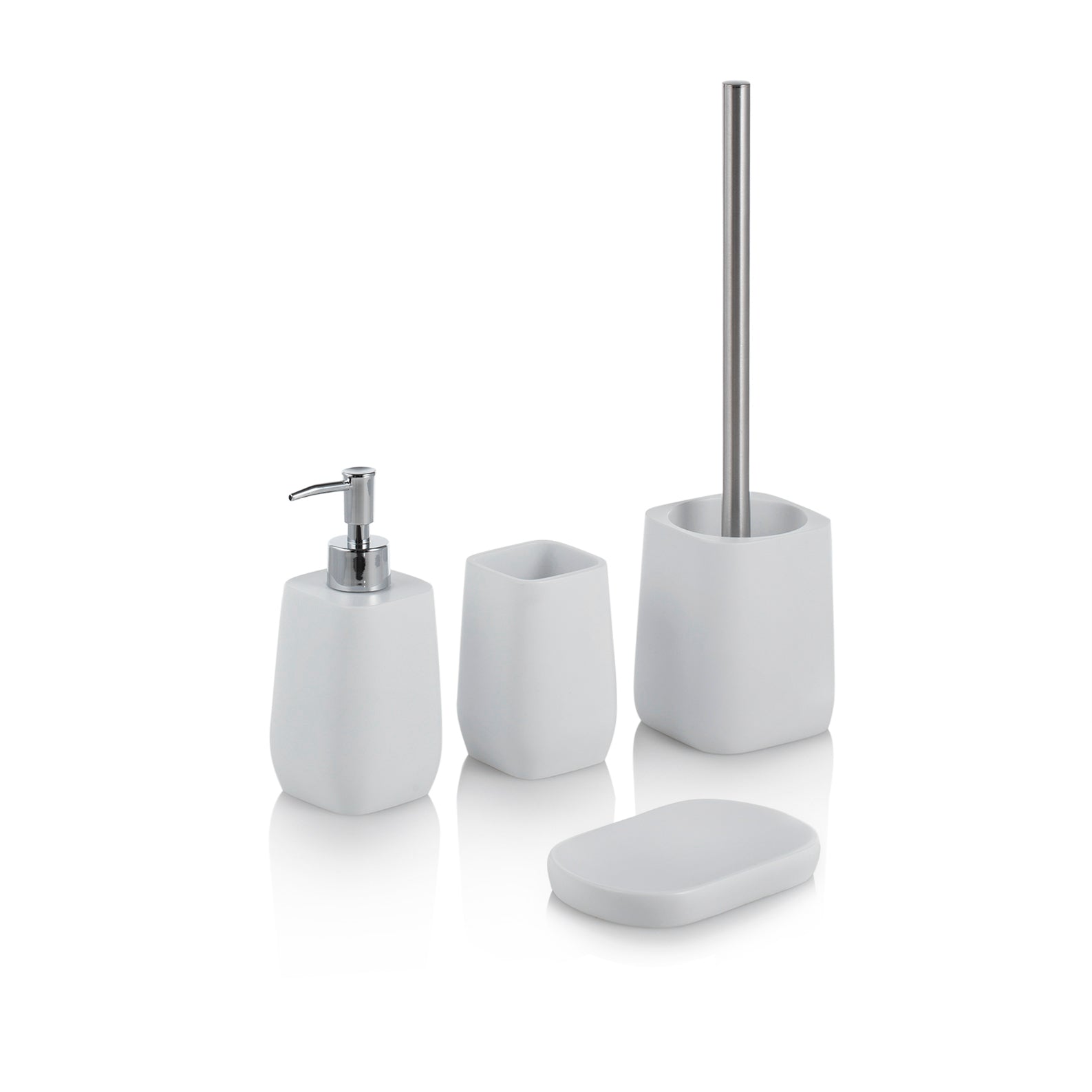 Set bagno 4 pezzi LINIJA | Bianco