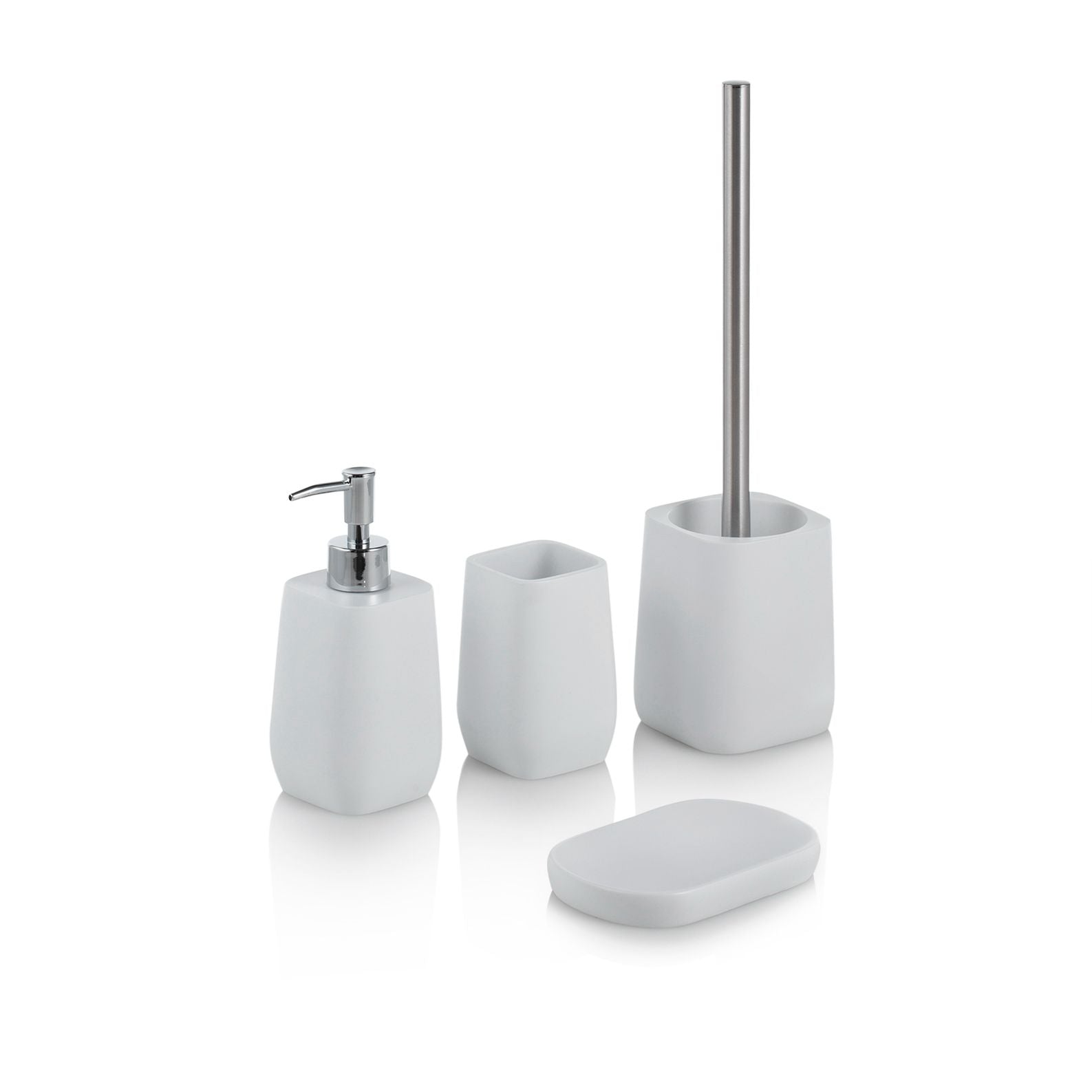 Set bagno 4 pezzi LINIJA | Bianco
