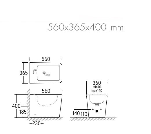 Bidet a terra QUADRO