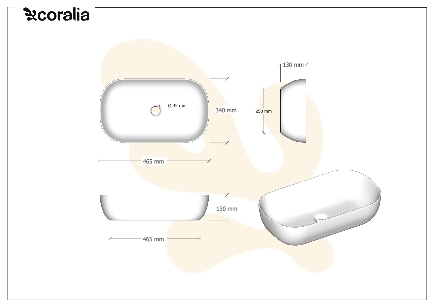 Lavabo da appoggio YANI | Bianco calacatta