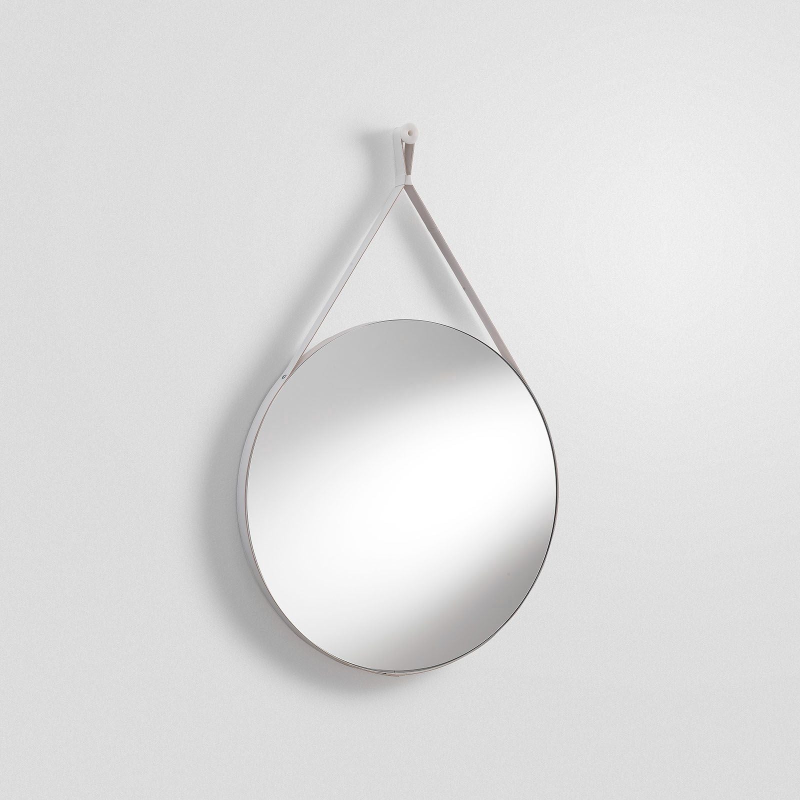 Specchio con laccio in similpelle TAE | Bianco