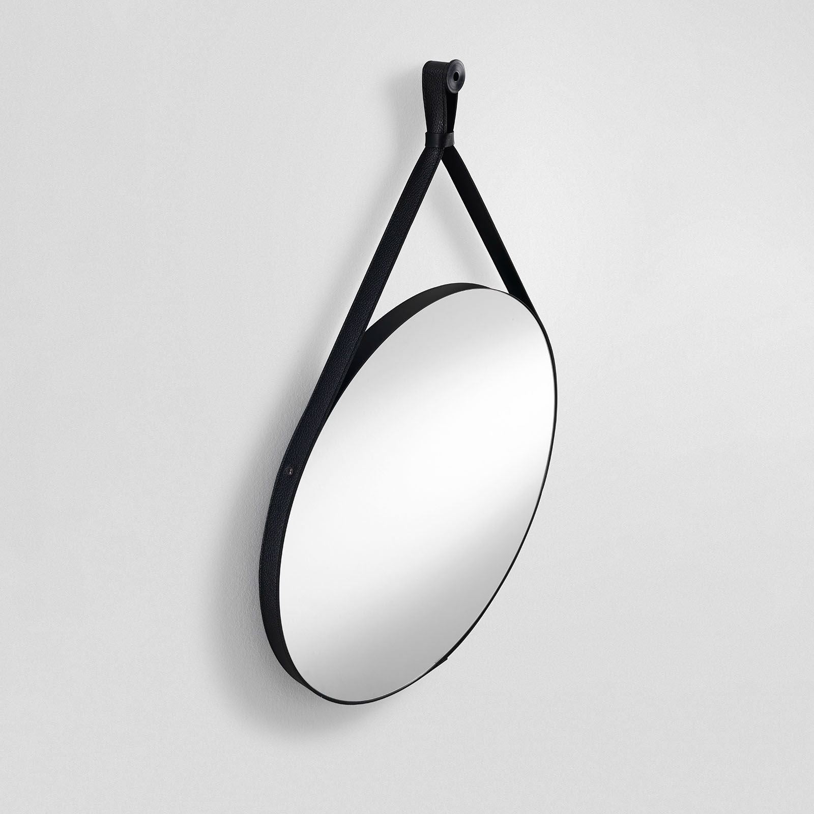 Specchio con laccio in similpelle TAE | Nero