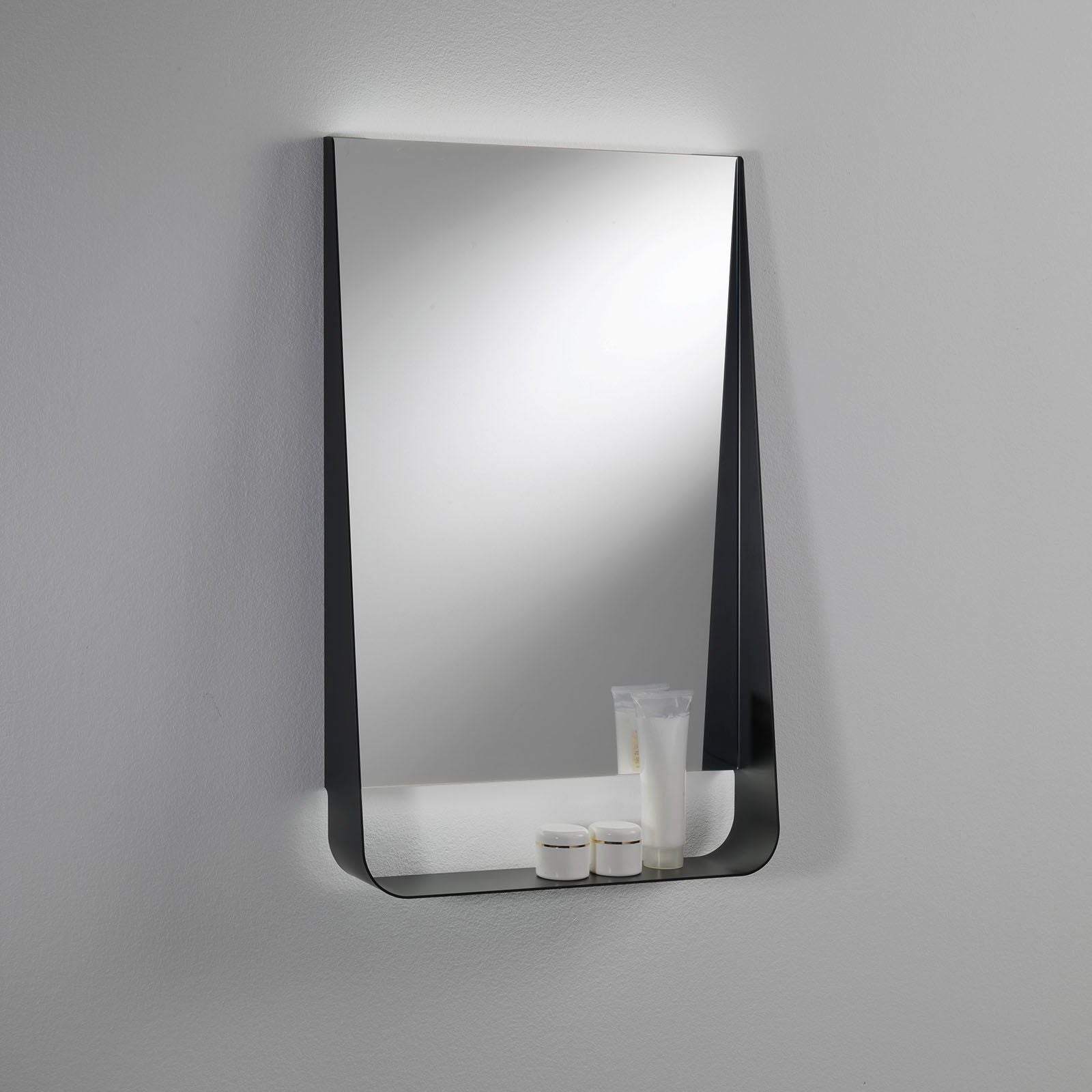 Specchio con mensola e led YOON50 | Nero