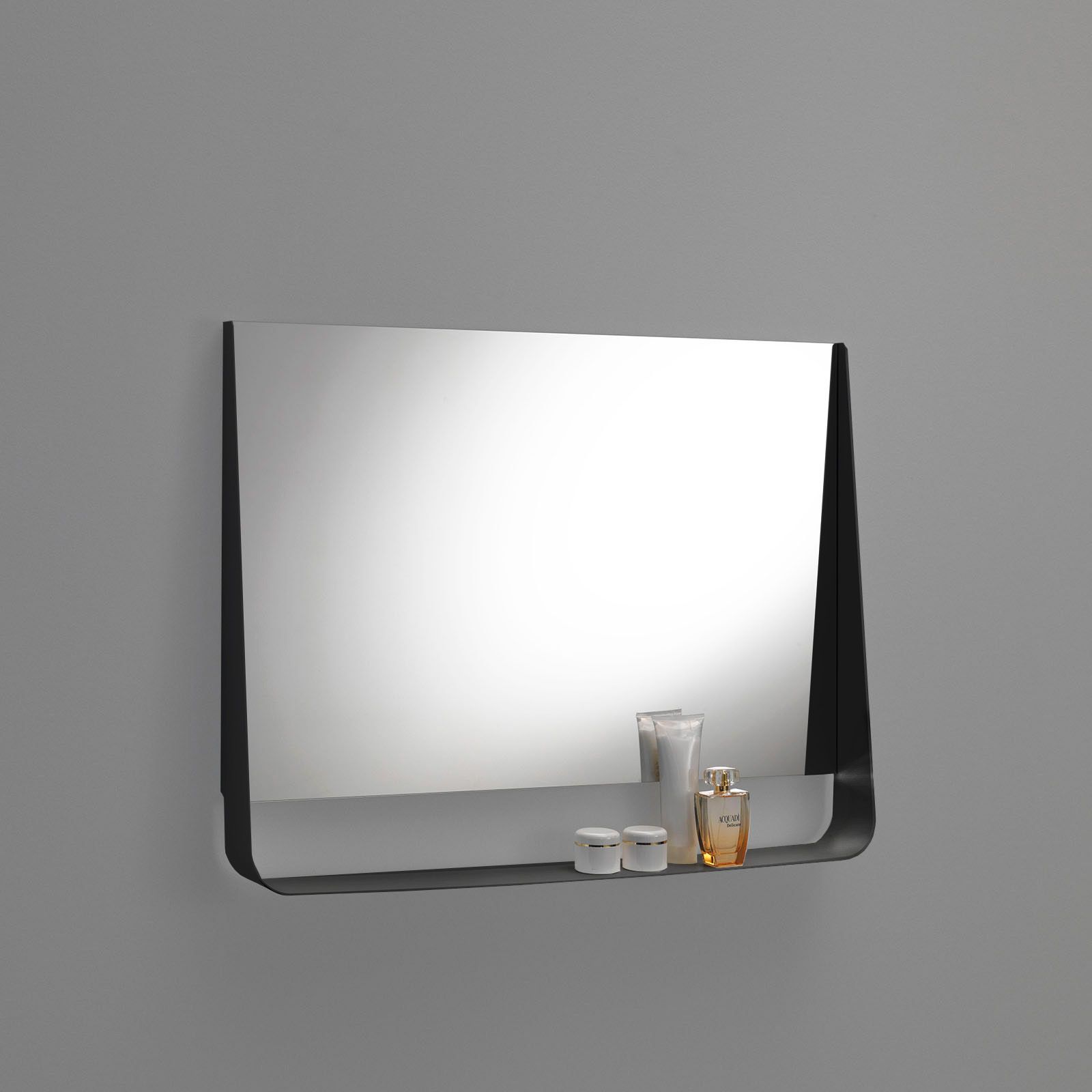 Specchio con mensola e led YOON90 | Nero