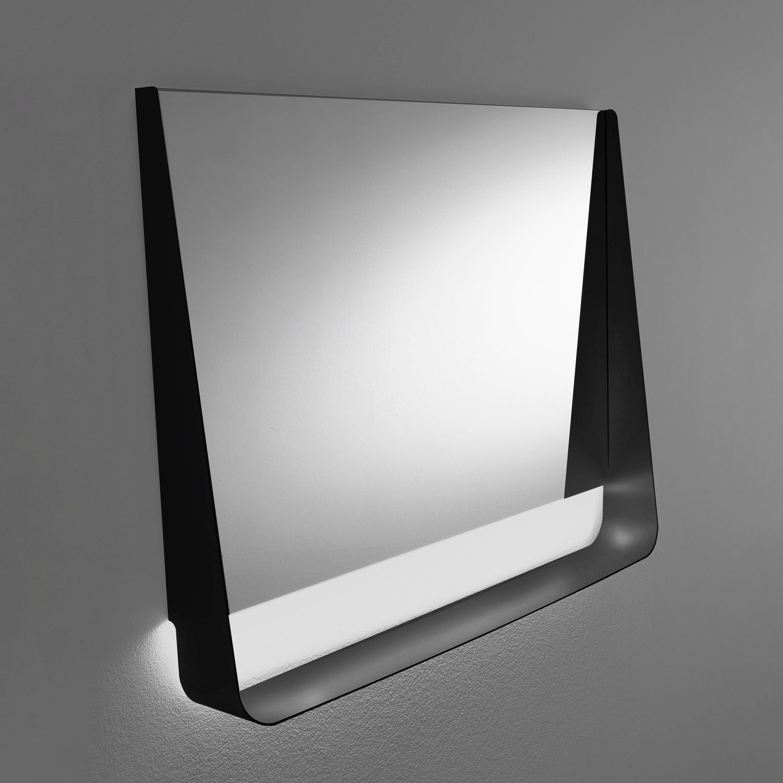 Specchio con mensola e led YOON120 | Nero