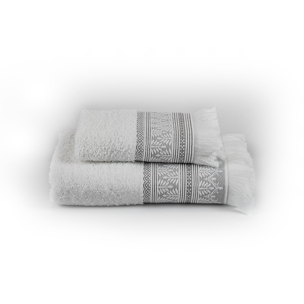 Set asciugamani 1+1 LUK | Bianco