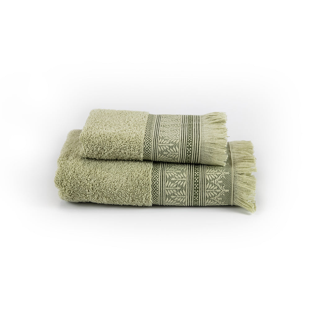 Set asciugamani 1+1 LUK | Verde