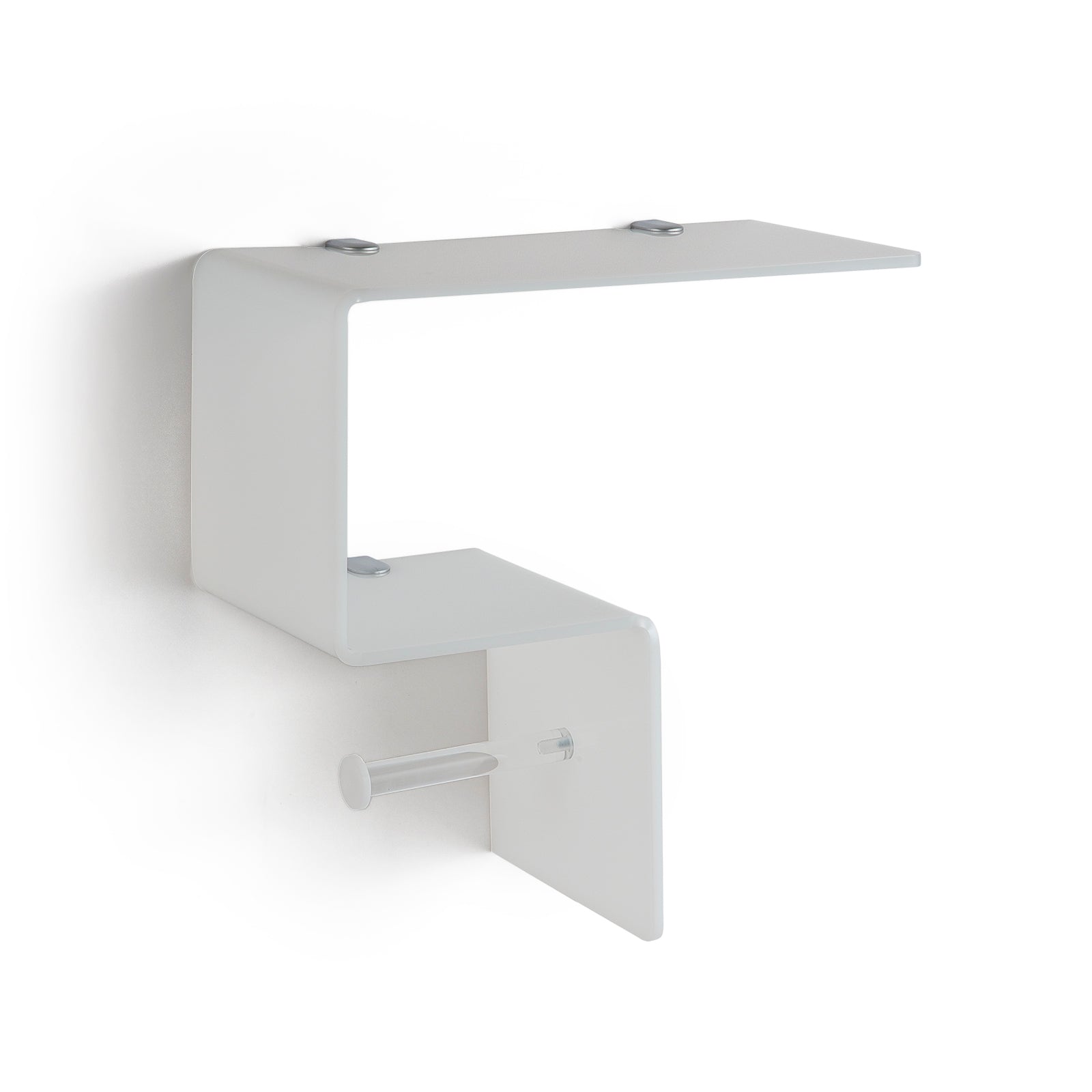 Mensola c/porta rotolo per bagno da parete NOLAN | Bianco