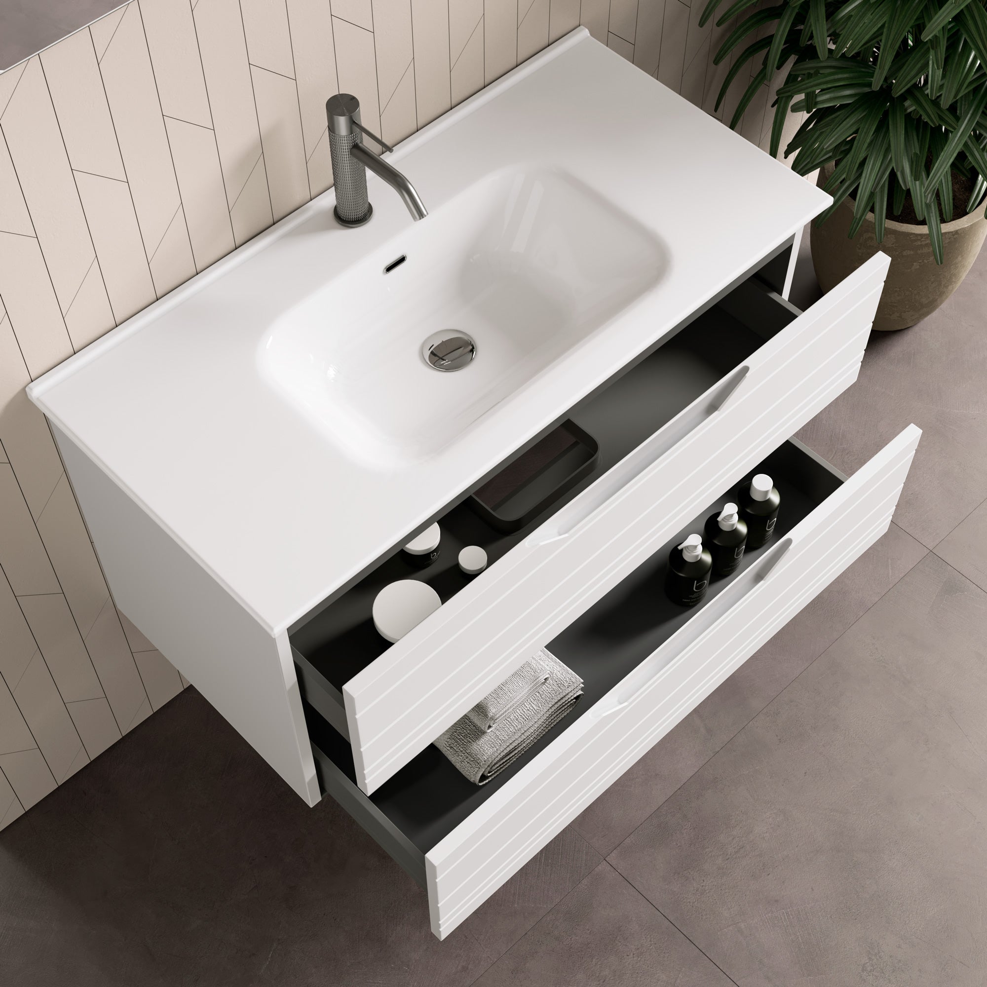 Composizione 4 pezzi CORDELIA | Bianco opaco