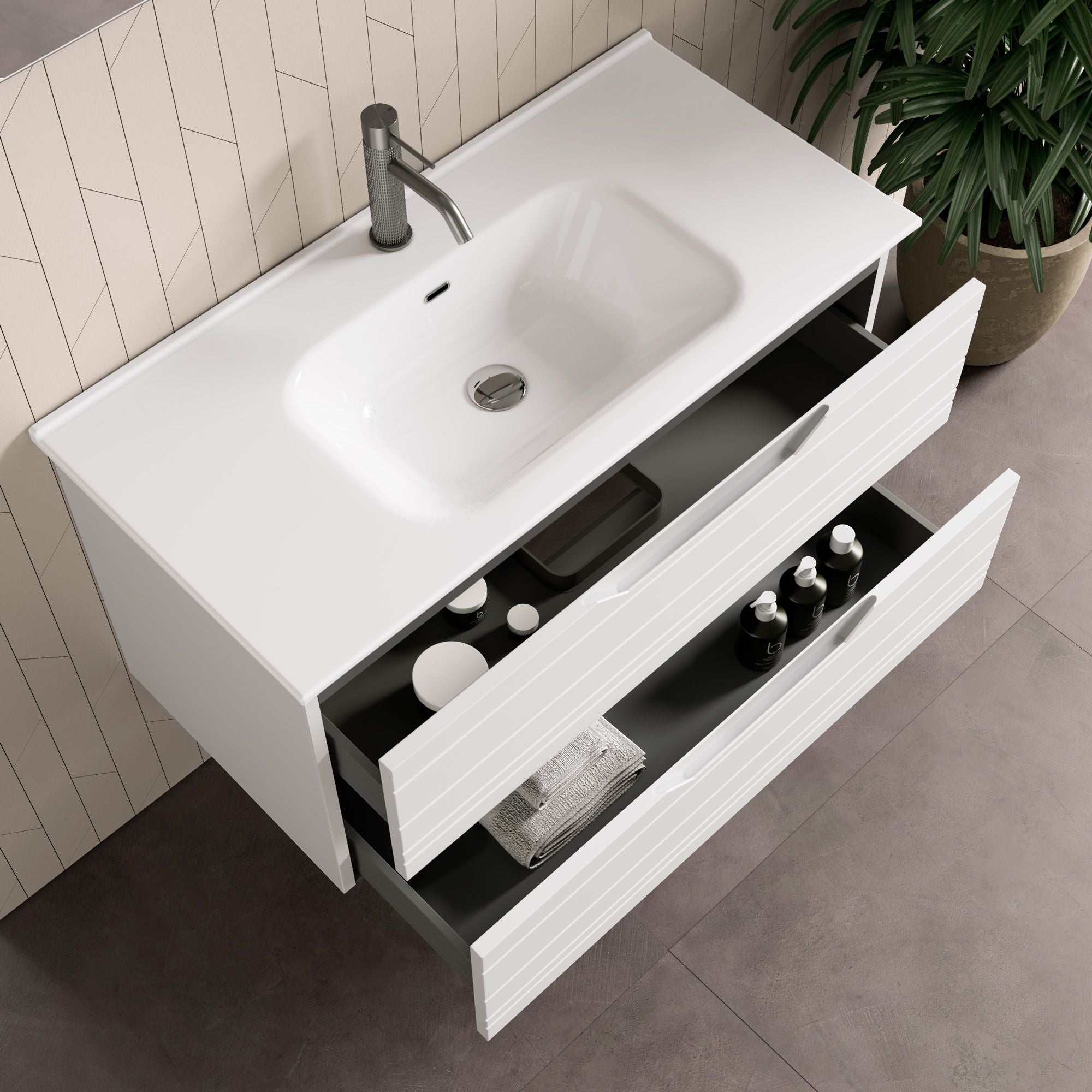 Composizione 4 pezzi CORDELIA | Bianco opaco