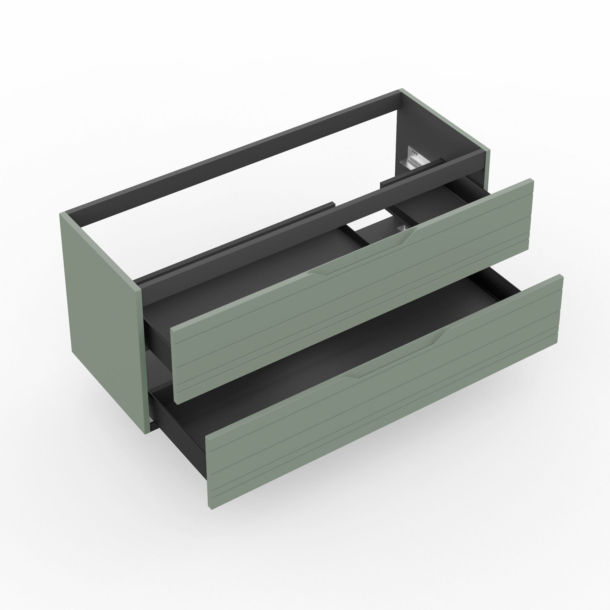 Base portalavabo 2 cassetti per vasca DX CORDELIA | Verde salvia