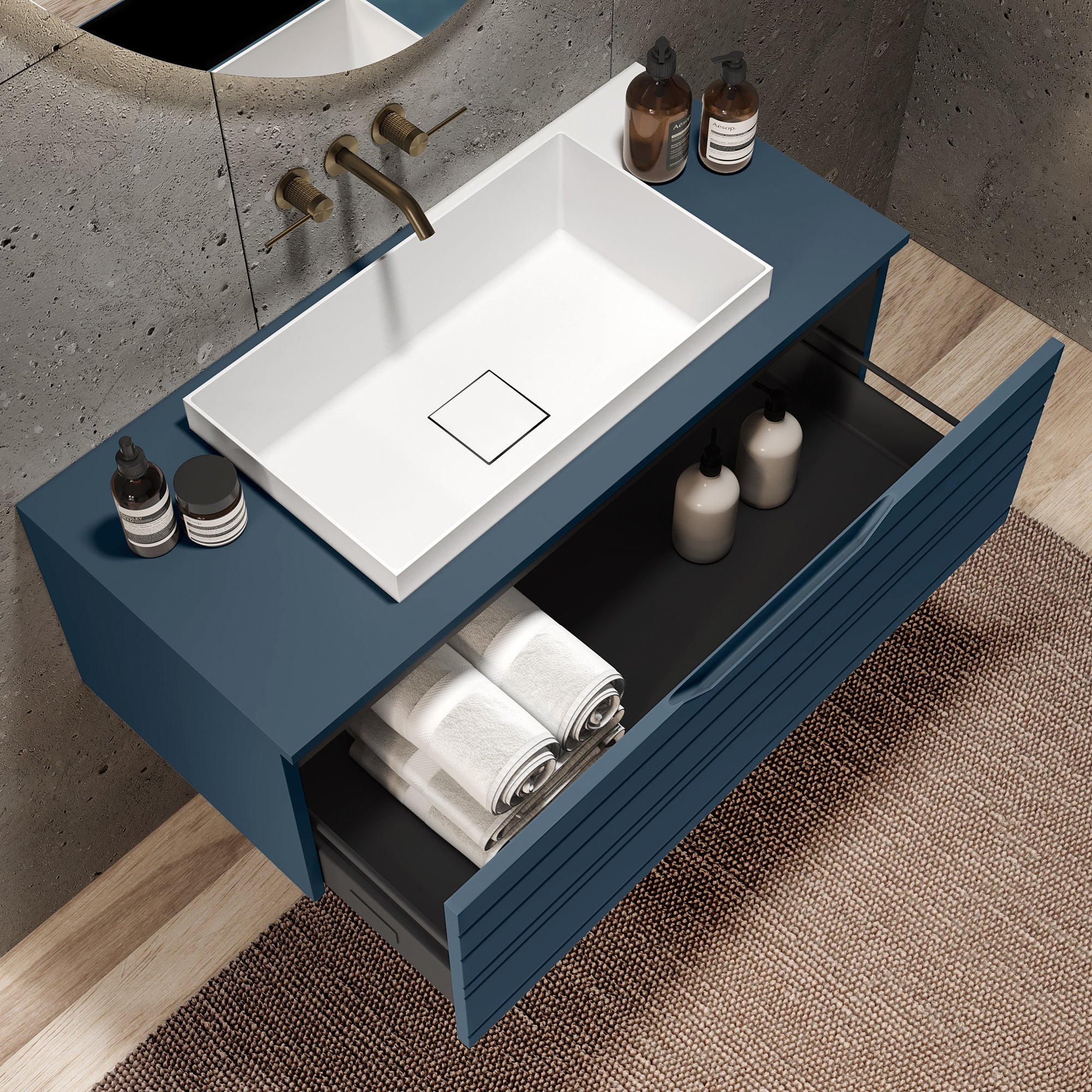 Composizione 3 pezzi CORDELIA-36 | Blu