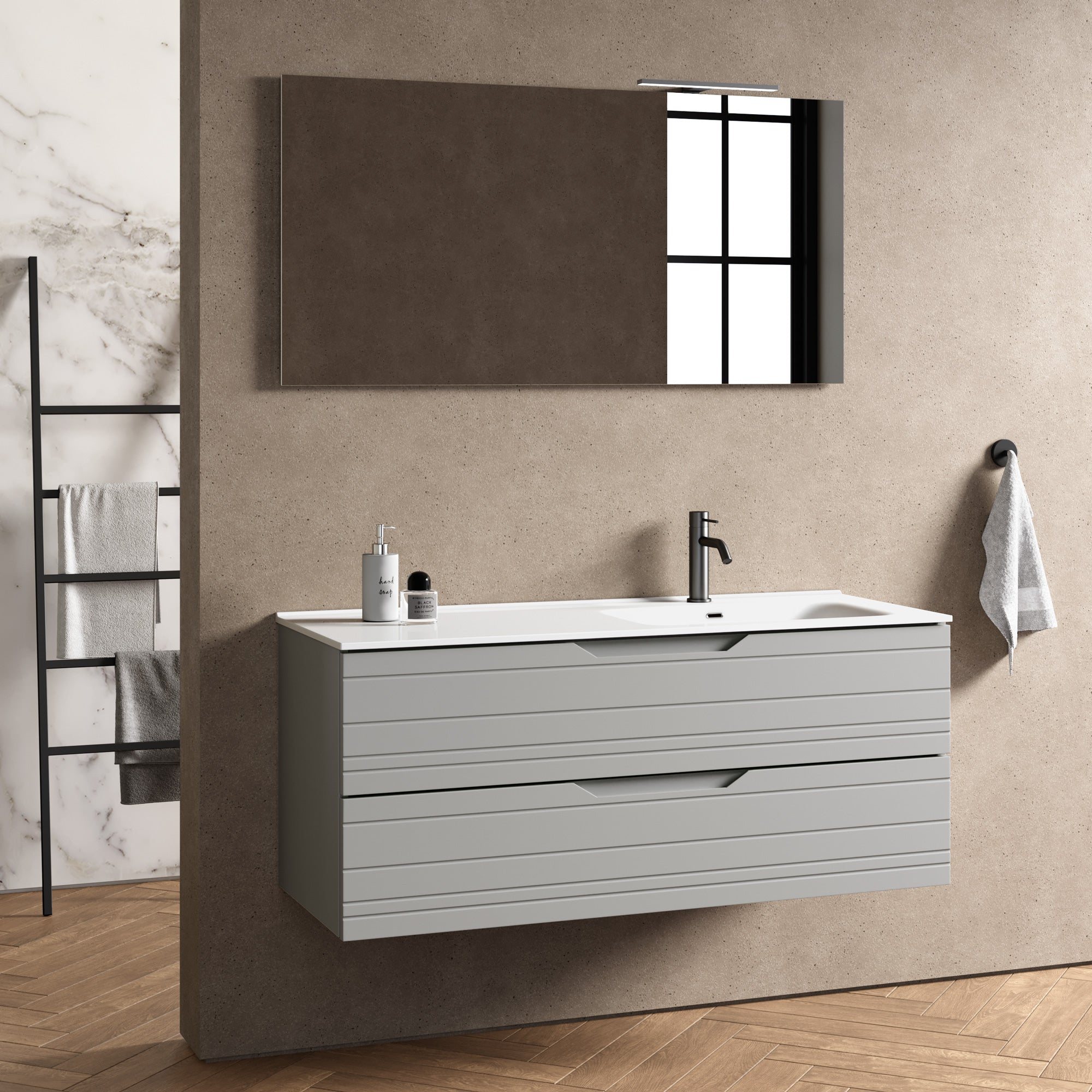 Composizione vasca DX 4 pezzi CORDELIA-41 | Grigio