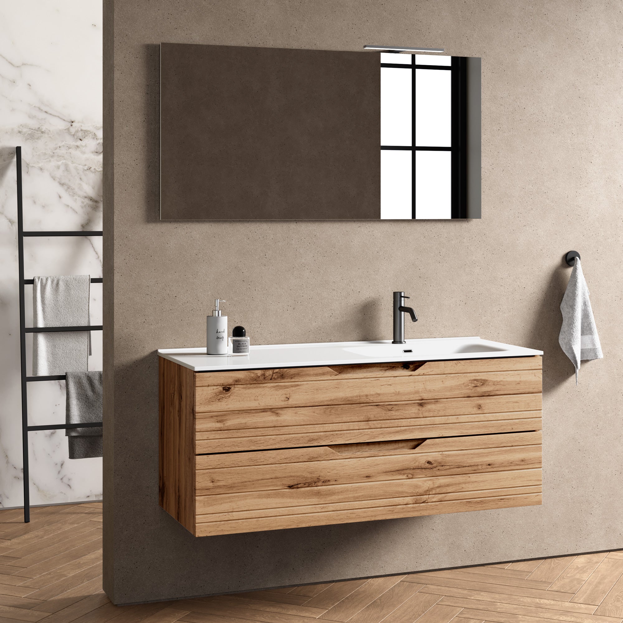 Composizione vasca DX 4 pezzi CORDELIA-41 | Quercia