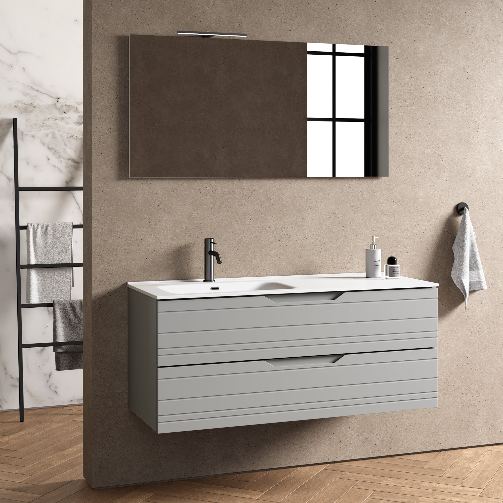 Composizione vasca SX 4 pezzi CORDELIA-42 | Grigio