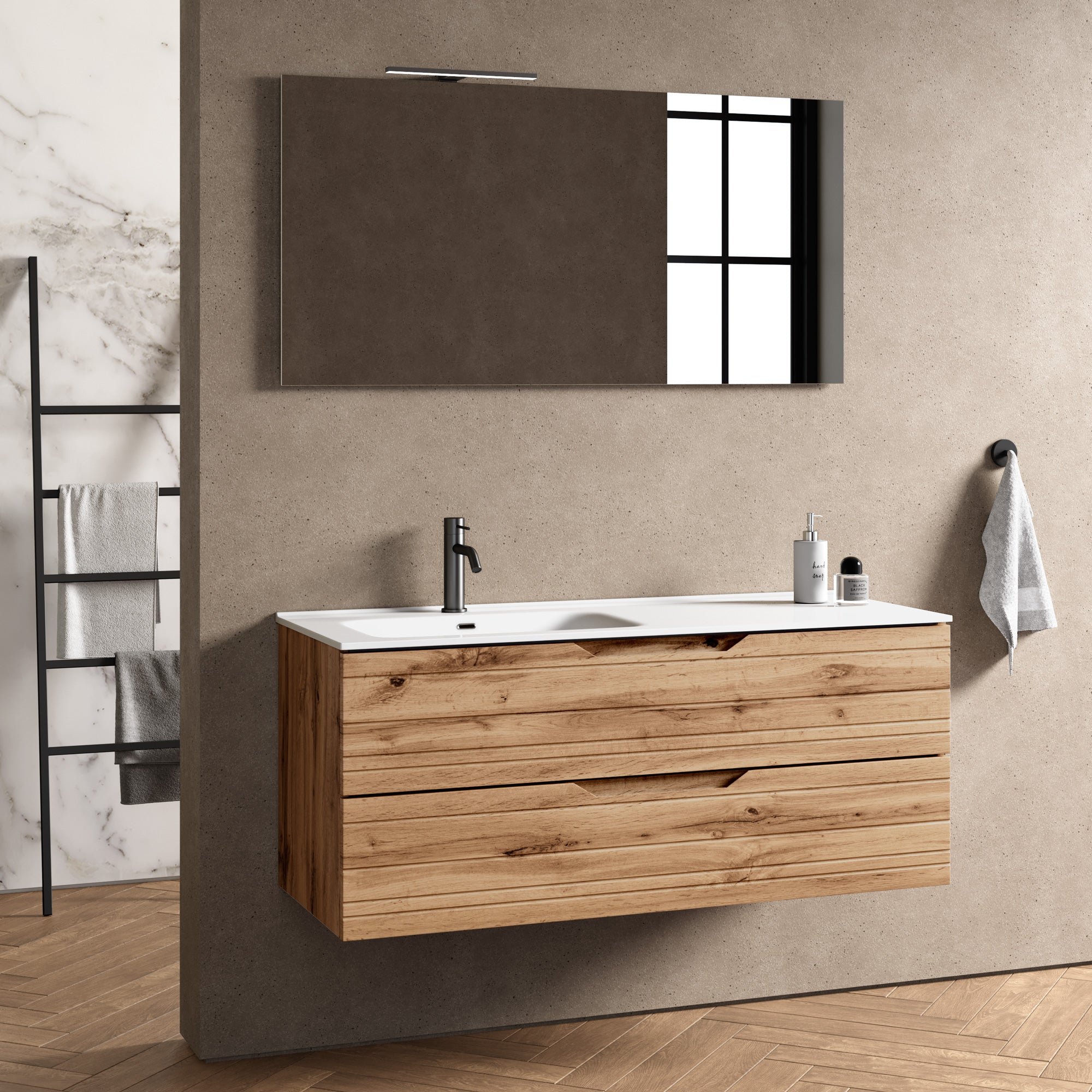 Composizione vasca SX 4 pezzi CORDELIA-42 | Quercia