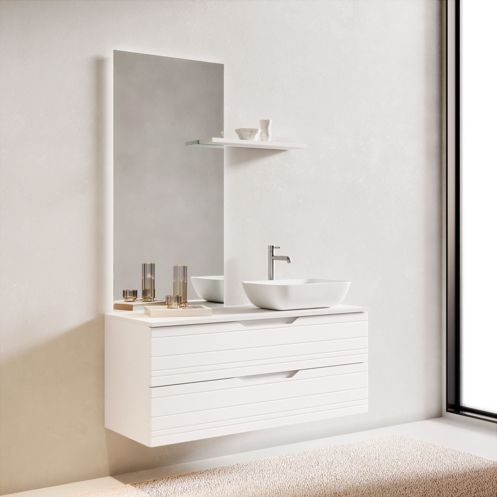 Composizione 4 pezzi CORDELIA | Bianco opaco