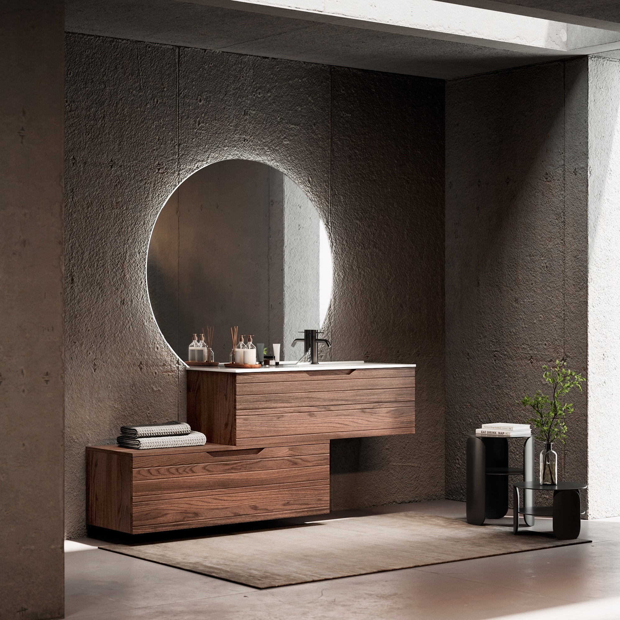 Composizione vasca DX 4 pezzi CORDELIA-54 | Rovere rio