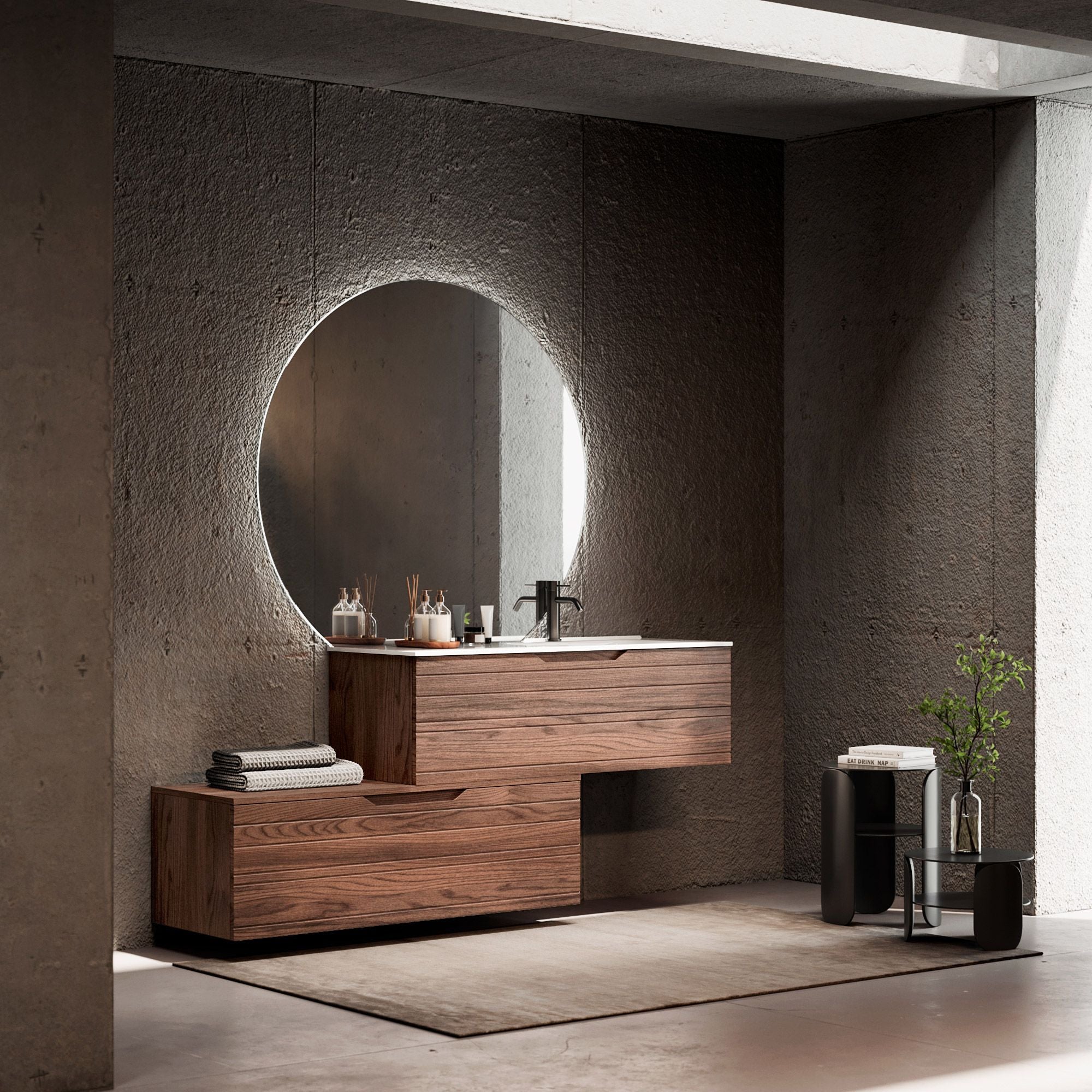 Composizione vasca DX 4 pezzi CORDELIA | Rovere rio