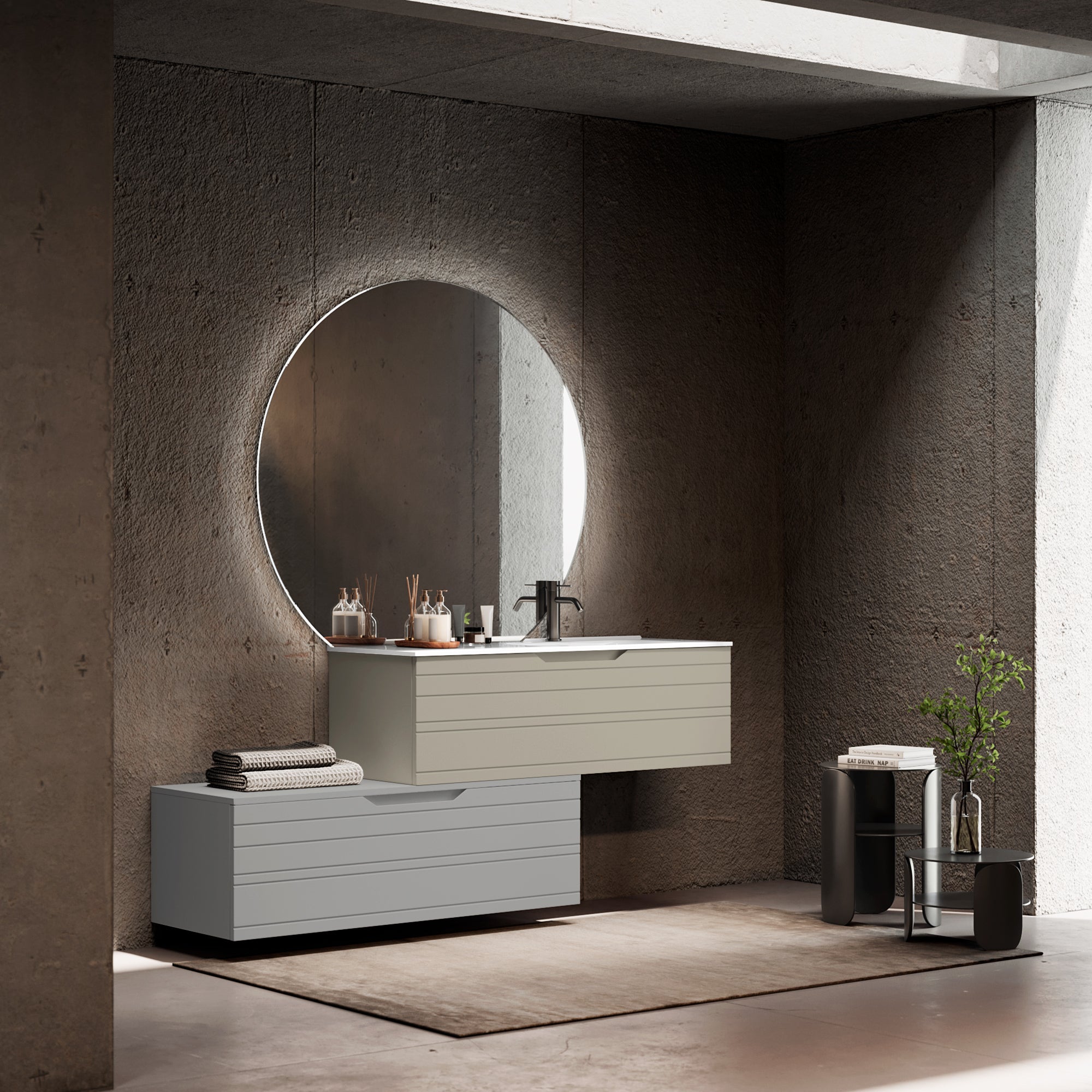 Composizione vasca DX 4 pezzi CORDELIA-54 | Tortora/Grigio
