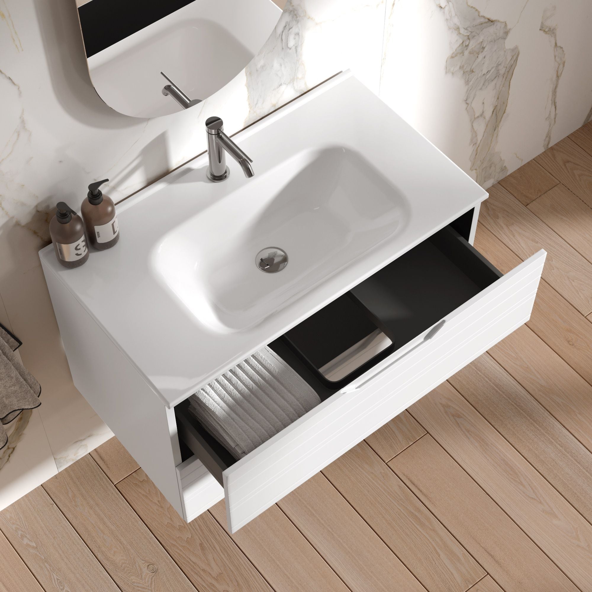 Composizione 4 pezzi CORDELIA | Bianco opaco