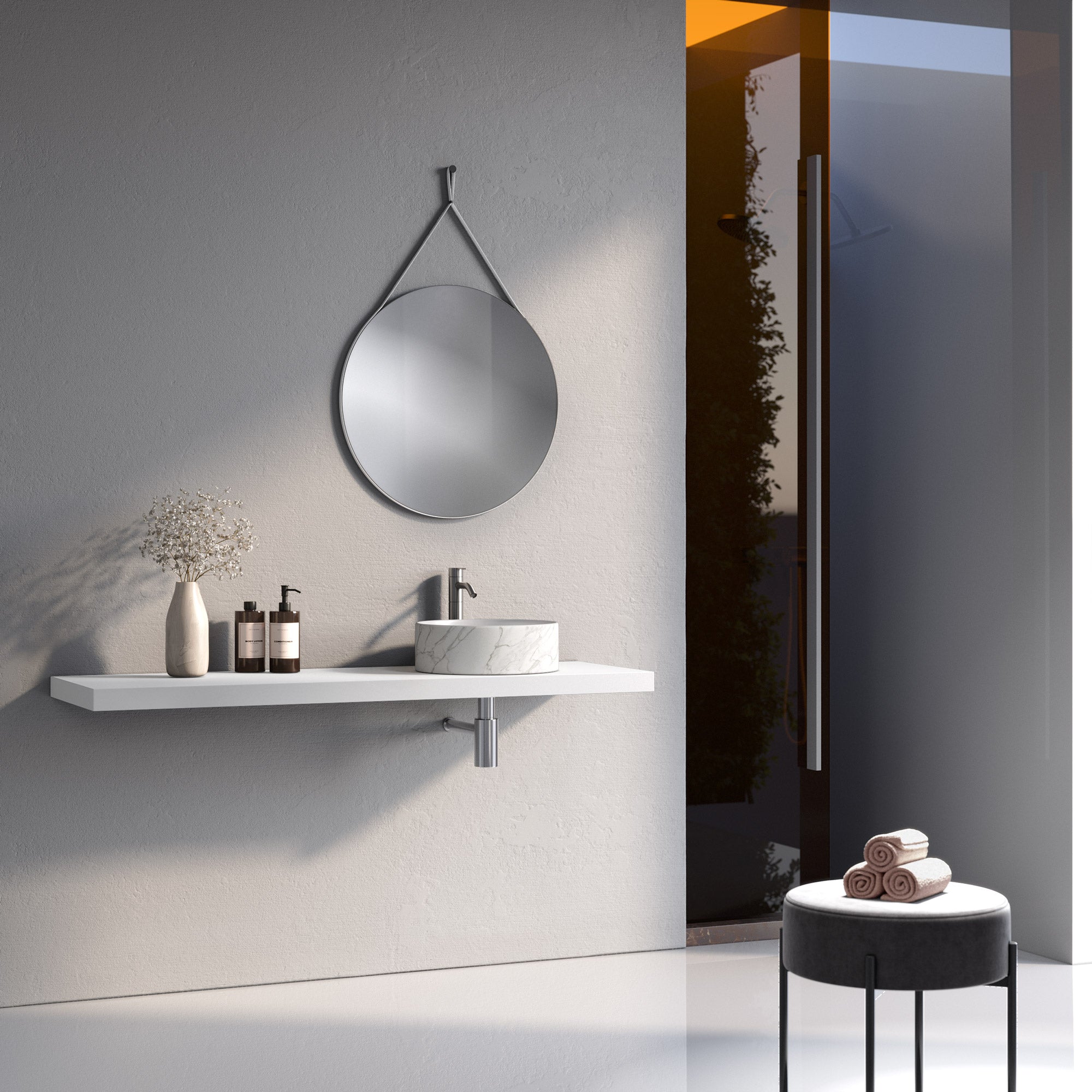 Composizione 3 pezzi CORDELIA-60 | Bianco/calacatta