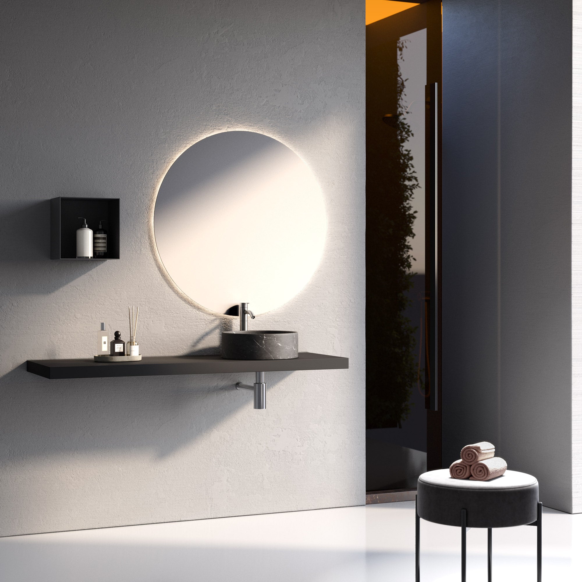 Composizione 4 pezzi CORDELIA-63 | Antracite/Marquinia