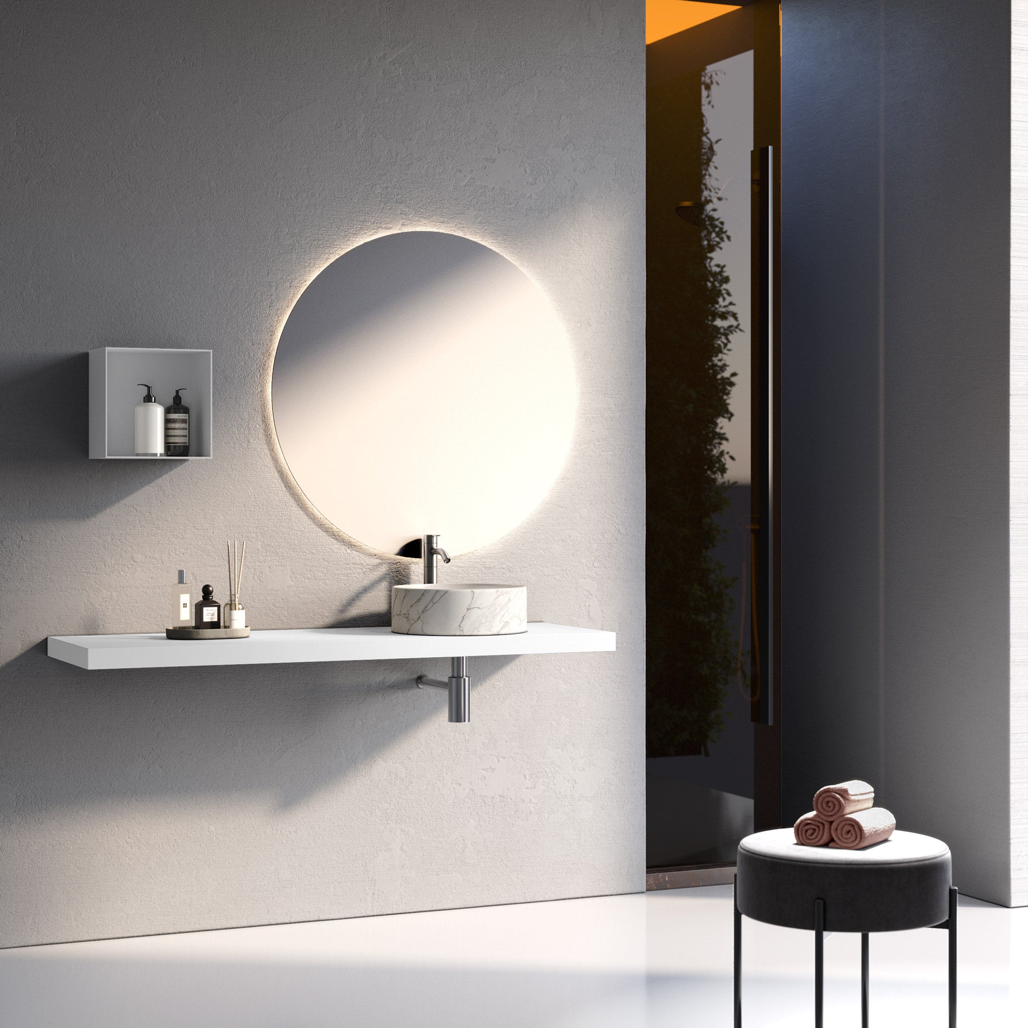 Composizione 4 pezzi CORDELIA-63 | Bianco/Calacatta