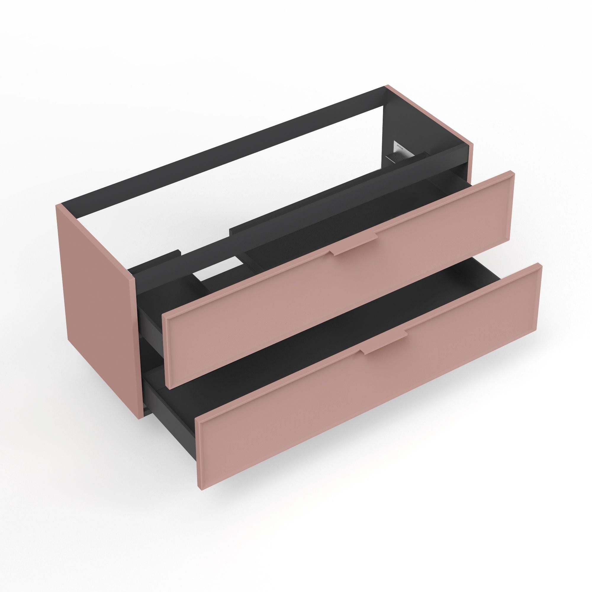 Base portalavabo 2 cassetti per vasca SX ATLAS | Rosa cipria