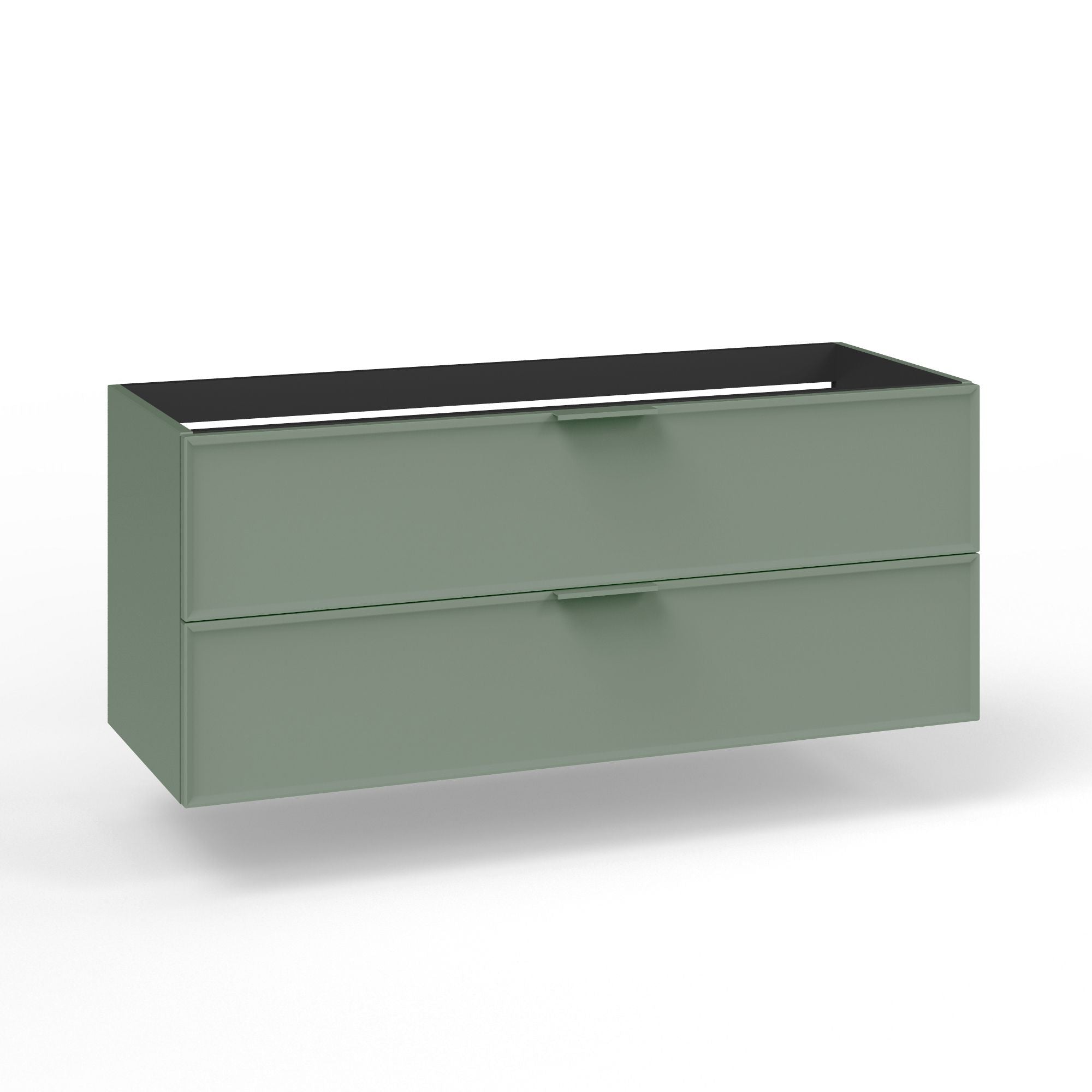 Base portalavabo 2 cassetti per vasca SX ATLAS | Verde salvia