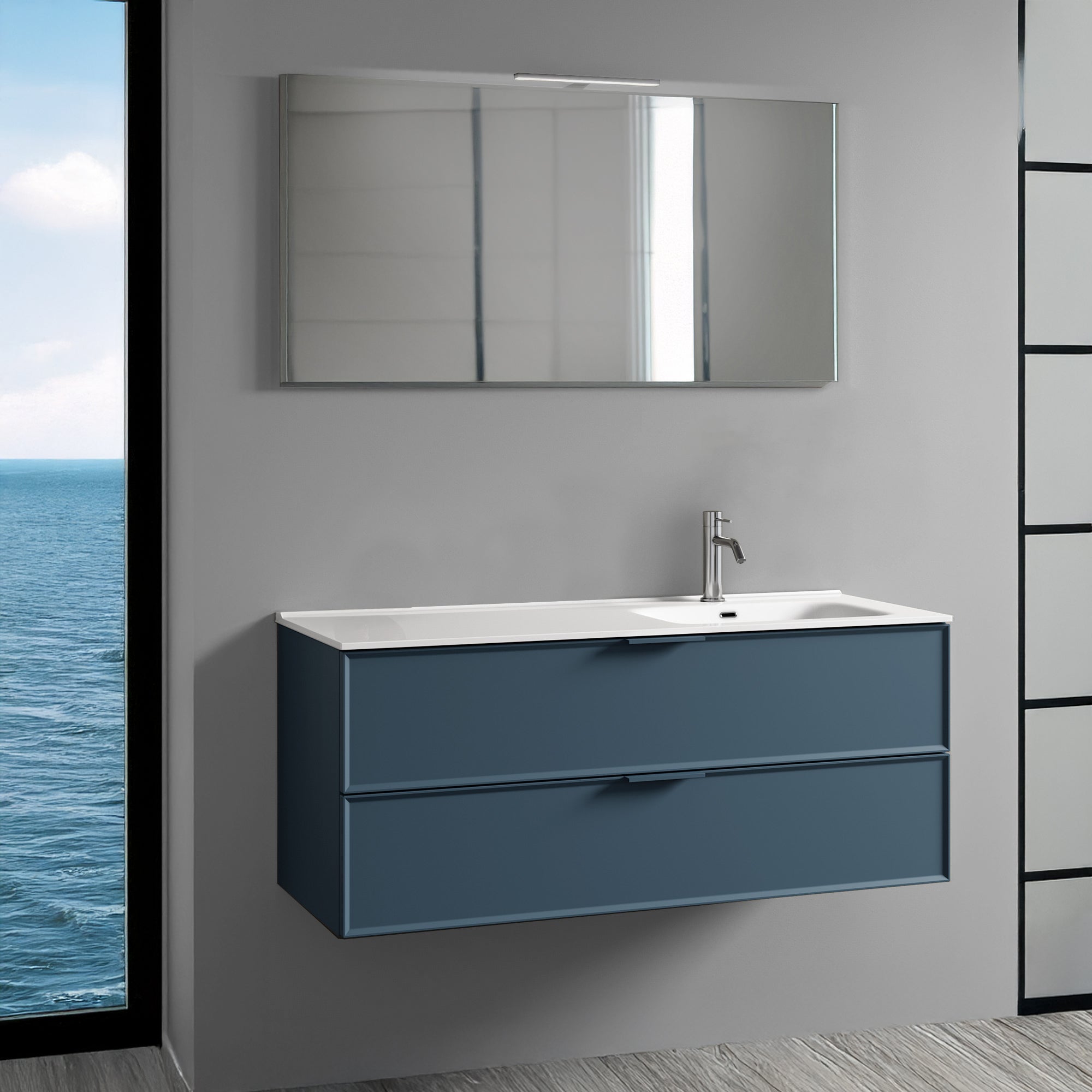 Composizione vasca DX 4 pezzi ATLAS-41 | Blu