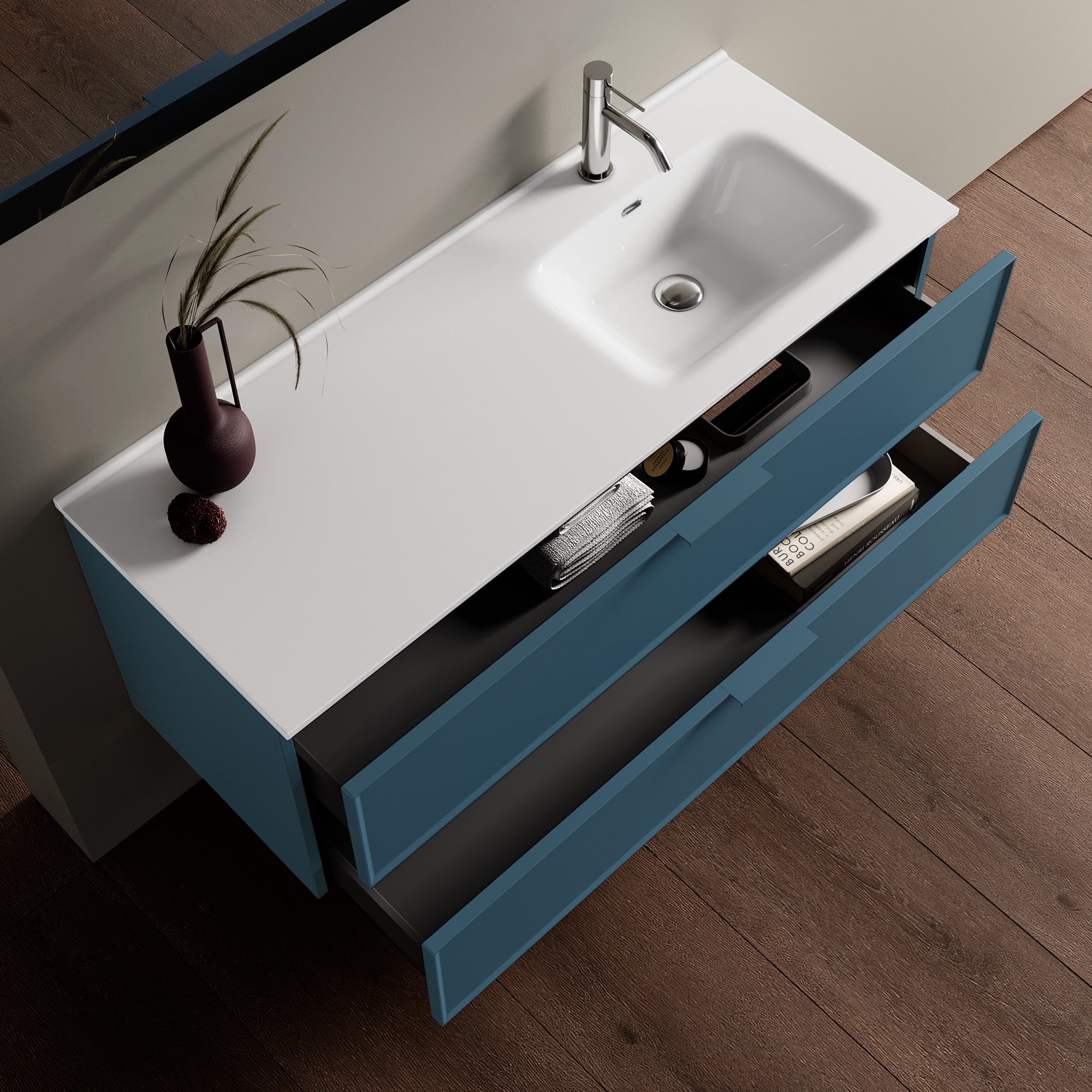 Composizione vasca DX 4 pezzi ATLAS-41 | Blu